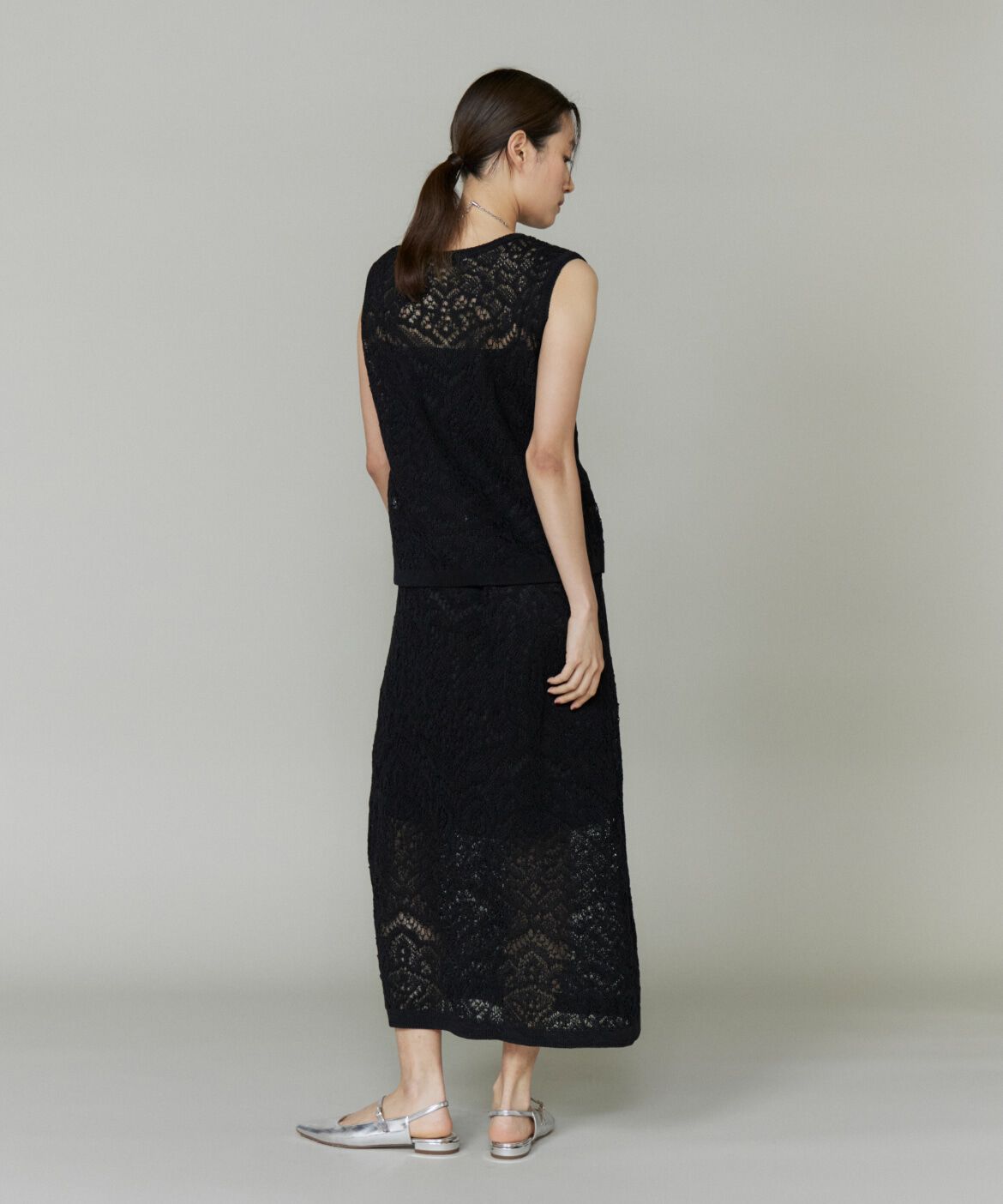 INED「レース柄ニットスカート」|スカート|