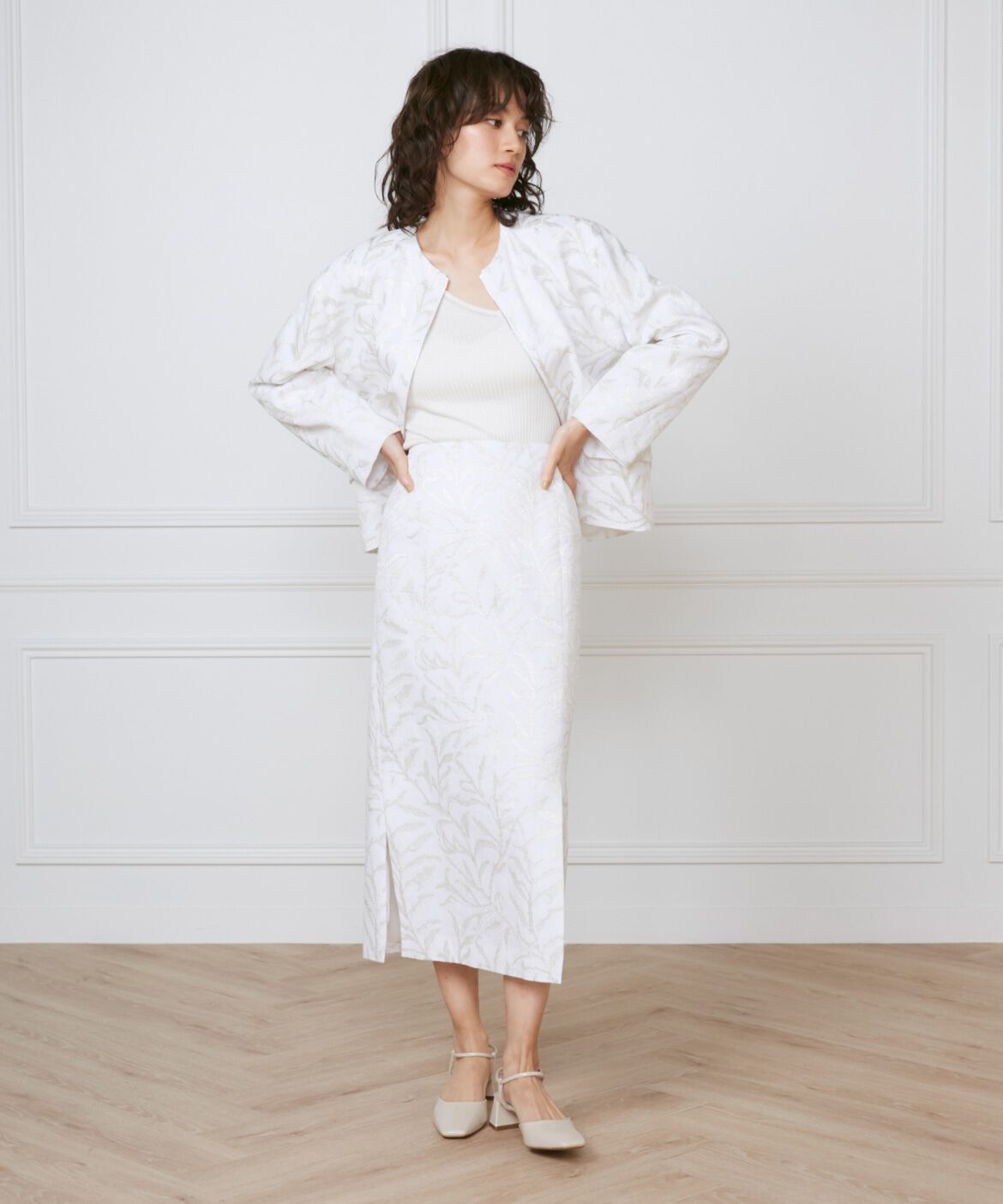 INED「《大きいサイズ》サイドスリットスカート《la veille by SUPERIOR CLOSET》」|タイト|