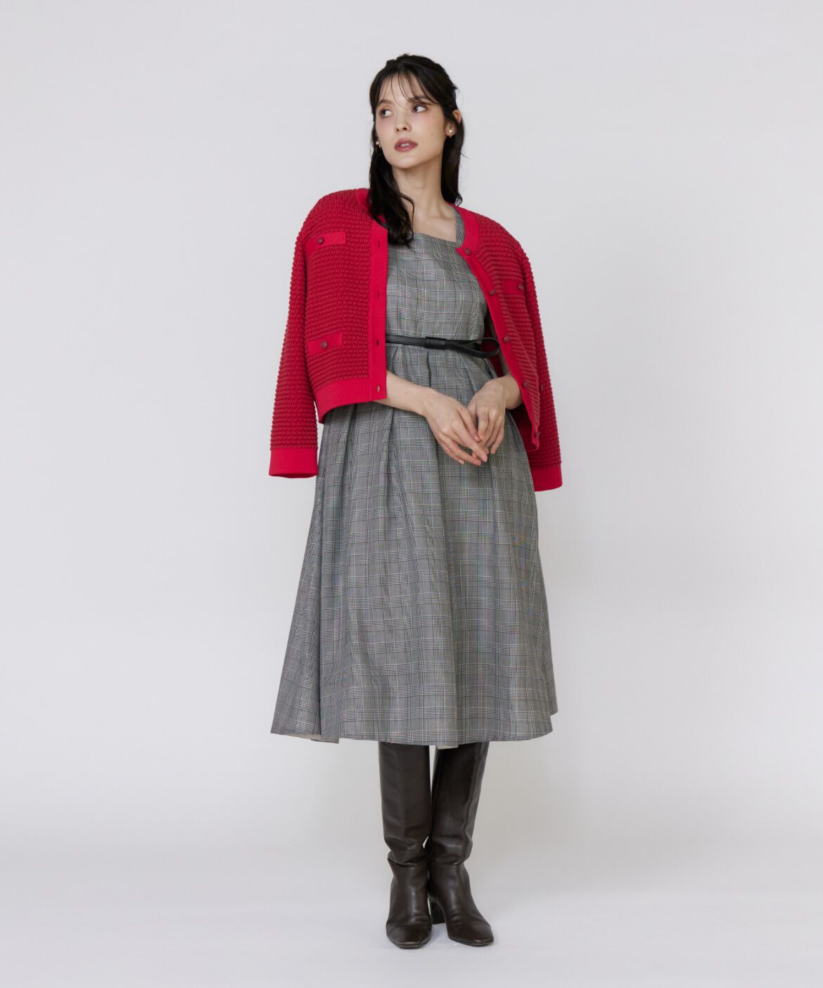 Maglie le cassetto「《大きいサイズ》バルキーニットジャケット」|カーディガン|