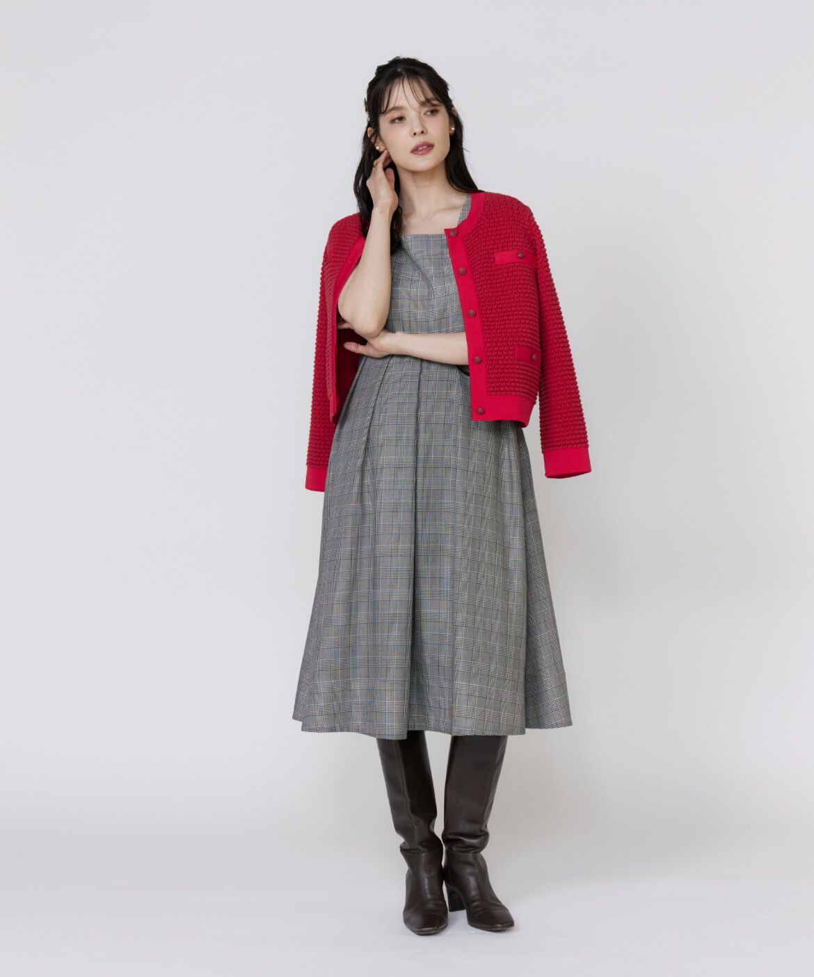 Maglie le cassetto「《大きいサイズ》バルキーニットジャケット」|カーディガン|