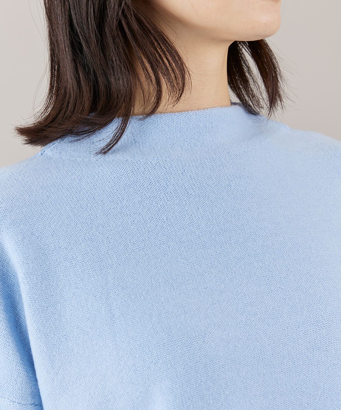 INED「《大きいサイズ》モックネックプルオーバー」|ニット・セーター|