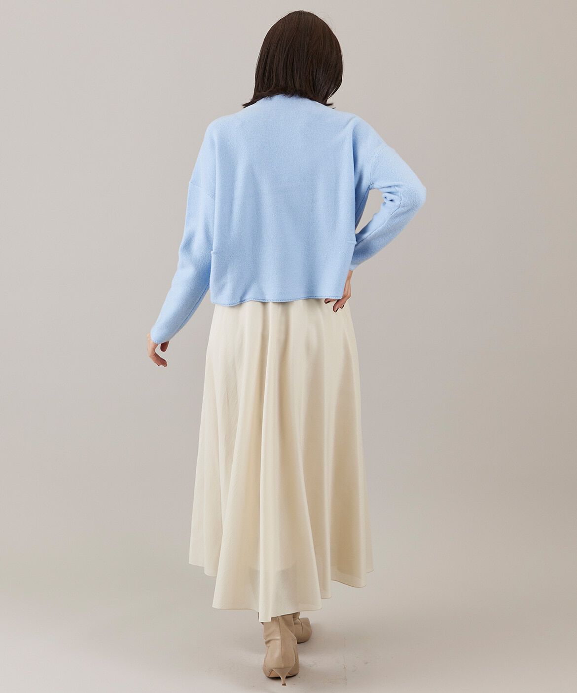 INED「《大きいサイズ》モックネックプルオーバー」|ニット・セーター|