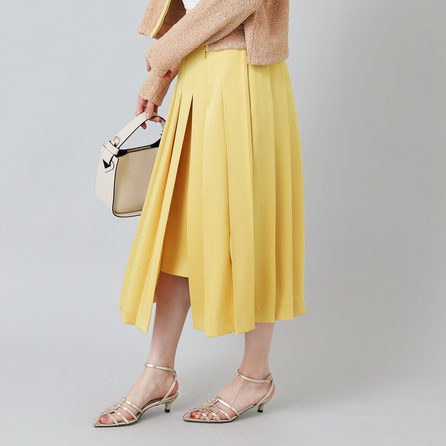 UNTITLED「サテンプリーツスカート」|スカート|