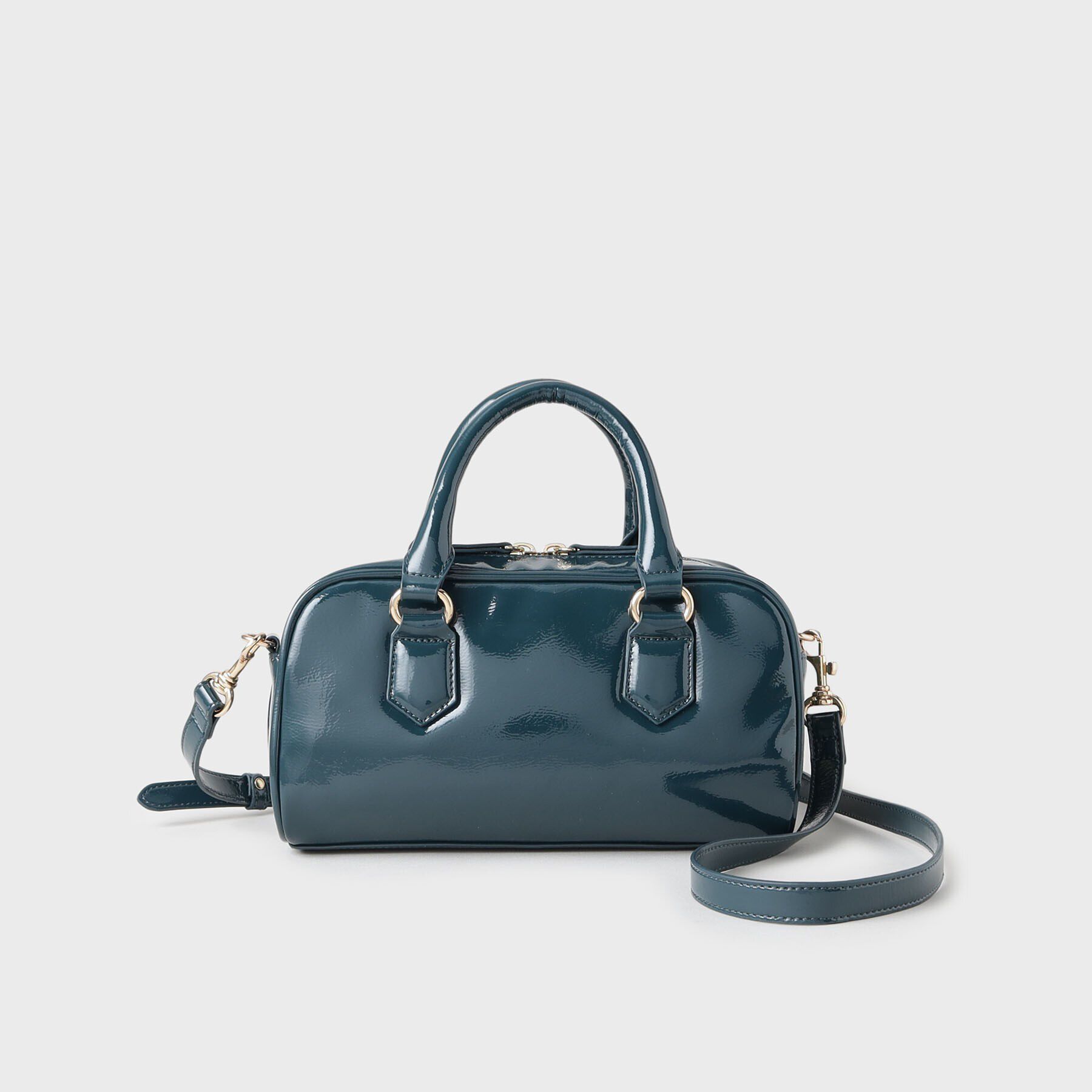 UNTITLED「【2WAY】エナメルミニボストン」|ボストンバッグ|ﾌﾞﾙｰｸﾞﾘｰﾝ(097)