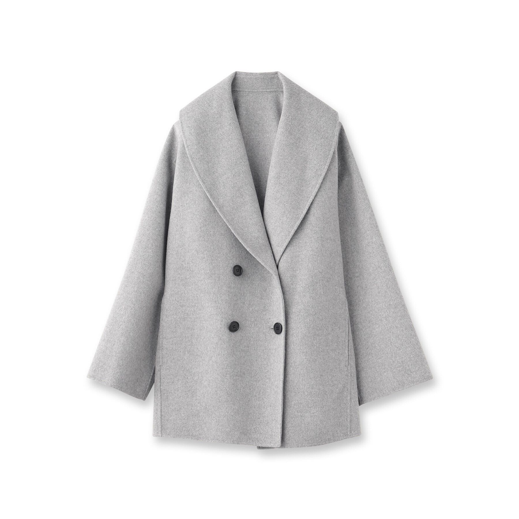 UNTITLED「【顔周りすっきり/ミドル丈】ショールカラーリバーコート」|チェスターコート|