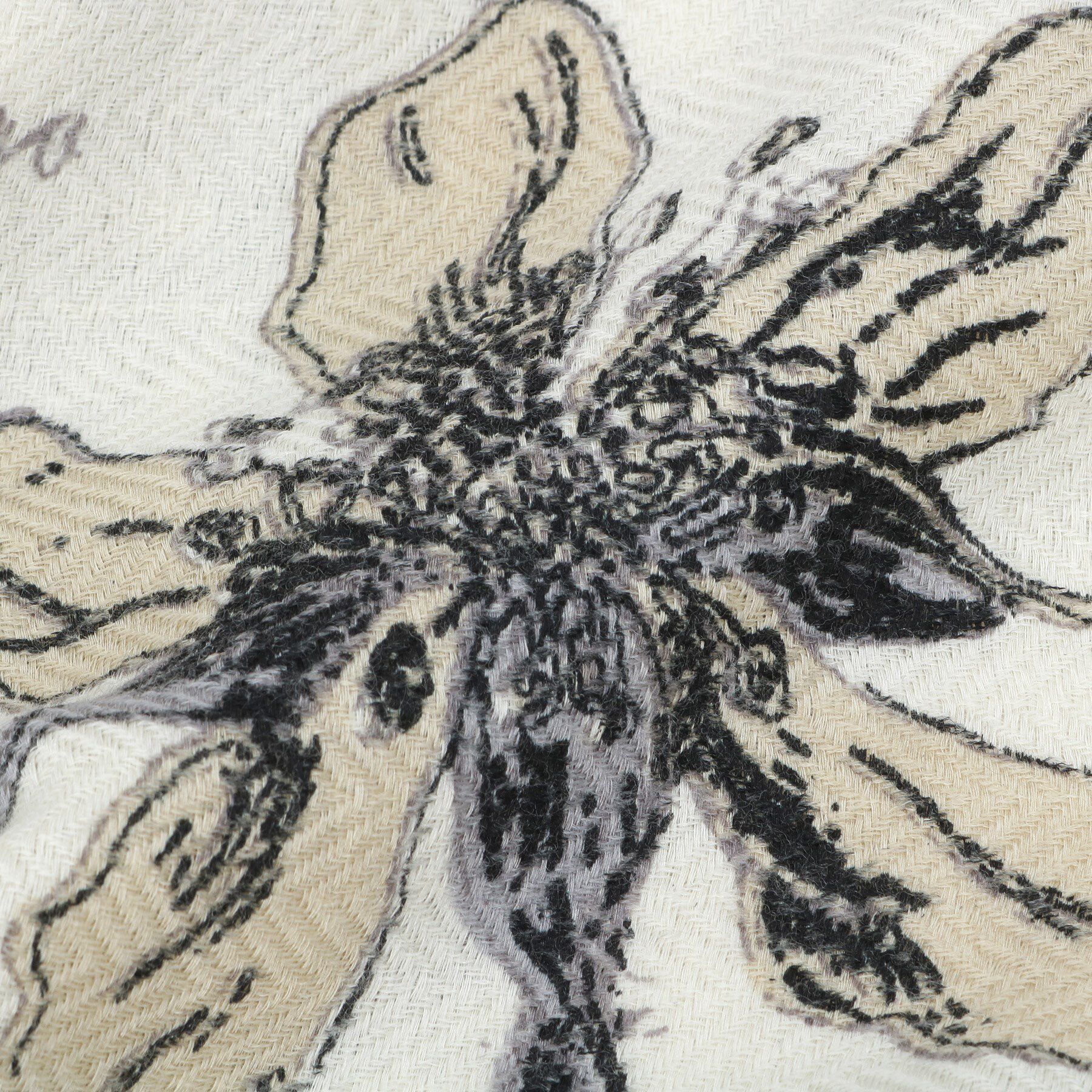 UNTITLED「【manipuri】120&times;120正方形 フレームフラワー柄ウールシルクストール」|ストール|