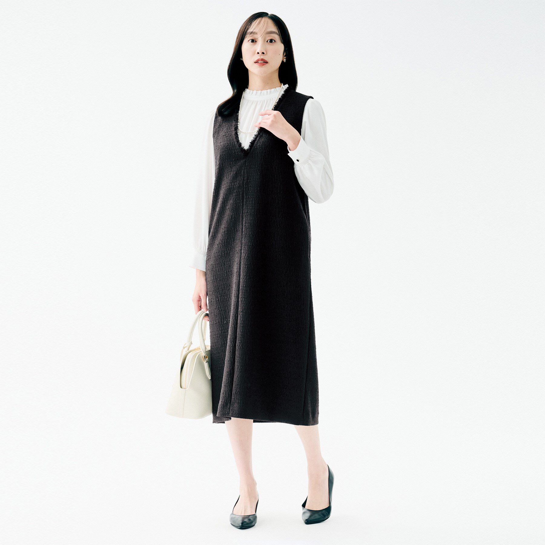 UNTITLED「ツイード ジャンパースカート」|ワンピース|