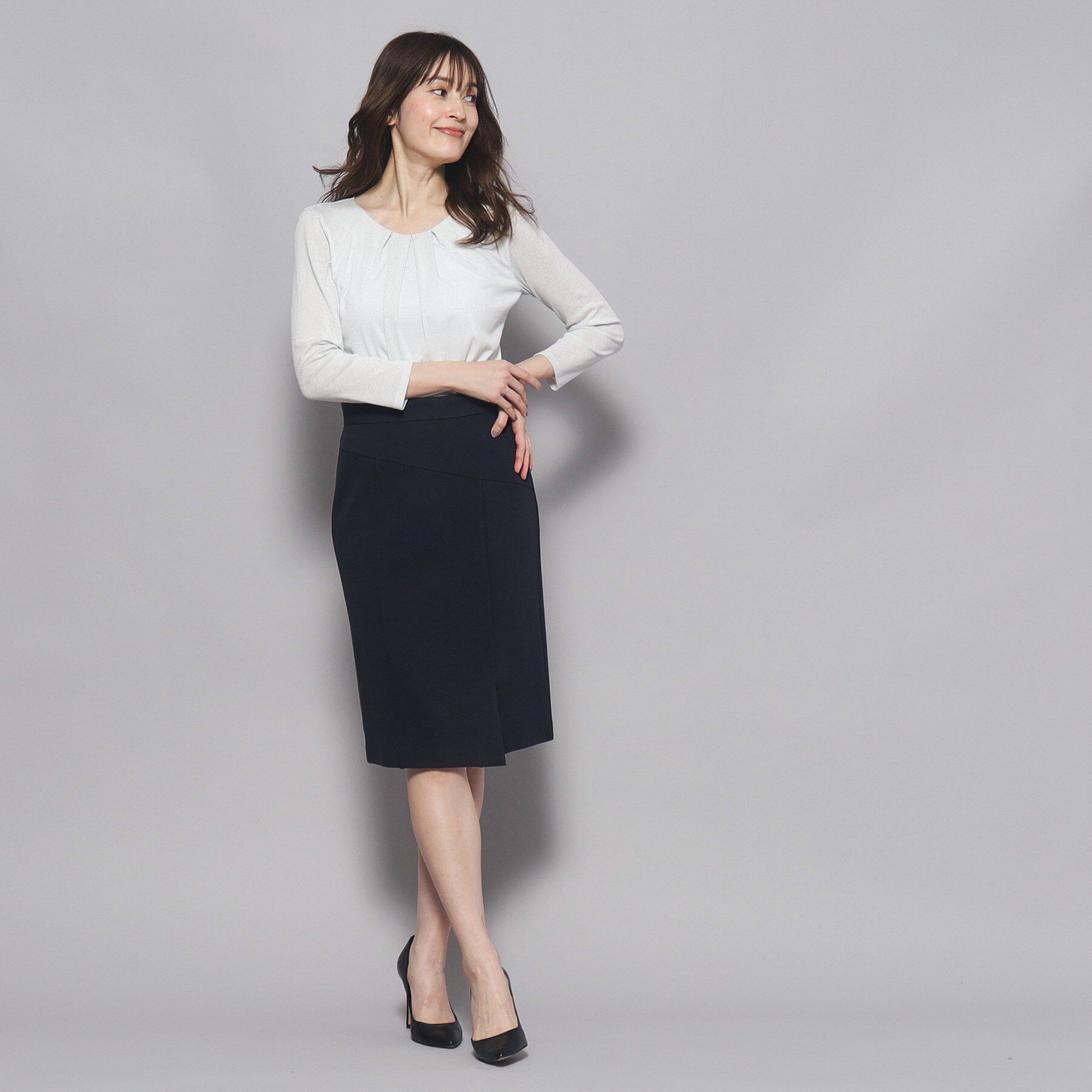 COUP DE CHANCE「【洗える／日本製／ラメ入り】上品ラウンドネックプルオーバー」|Tシャツ・カットソー|