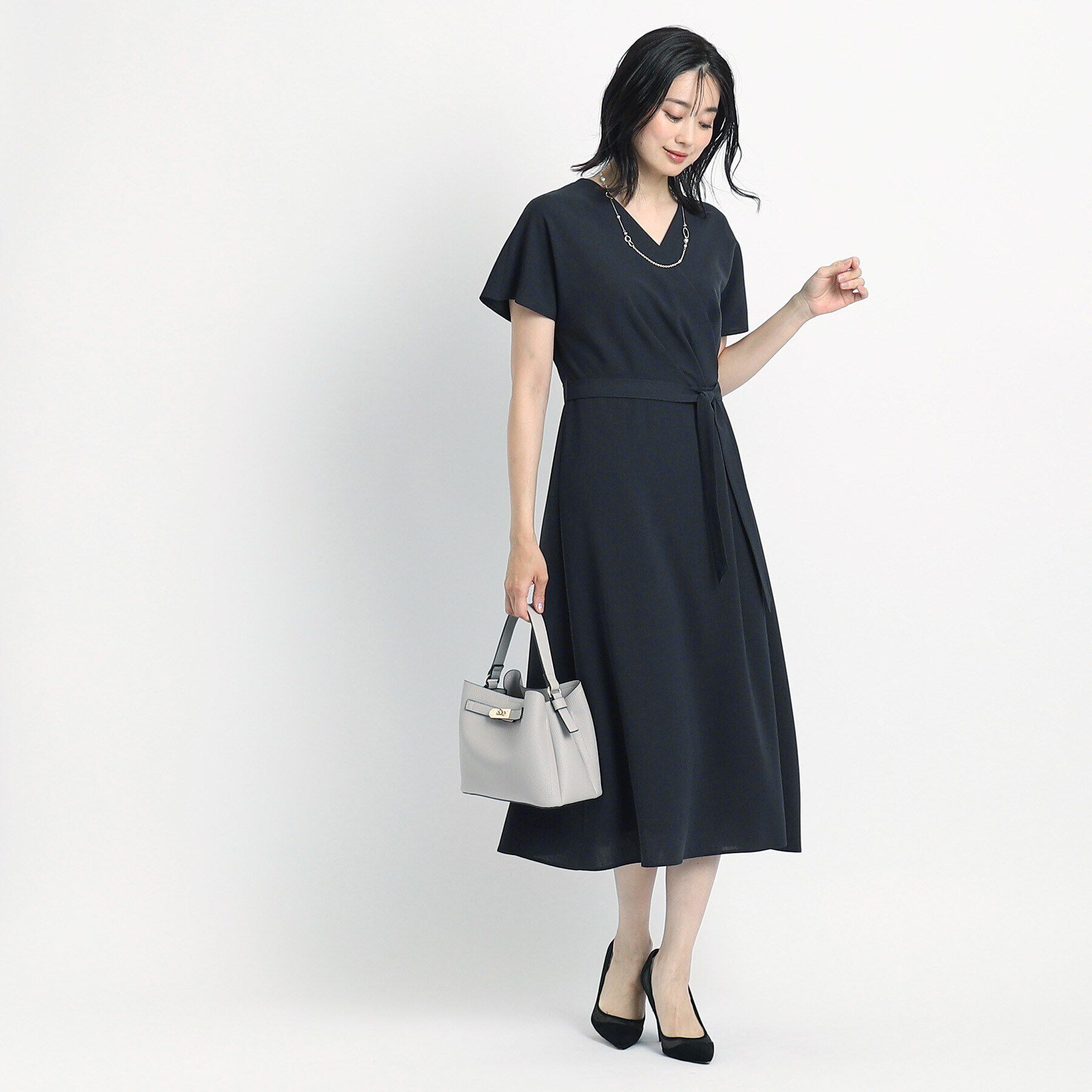 COUP DE CHANCE「【洗える／日本製／清涼感】夏におすすめ！女性らしいカシュクール風デザインワンピース」|ワンピース|