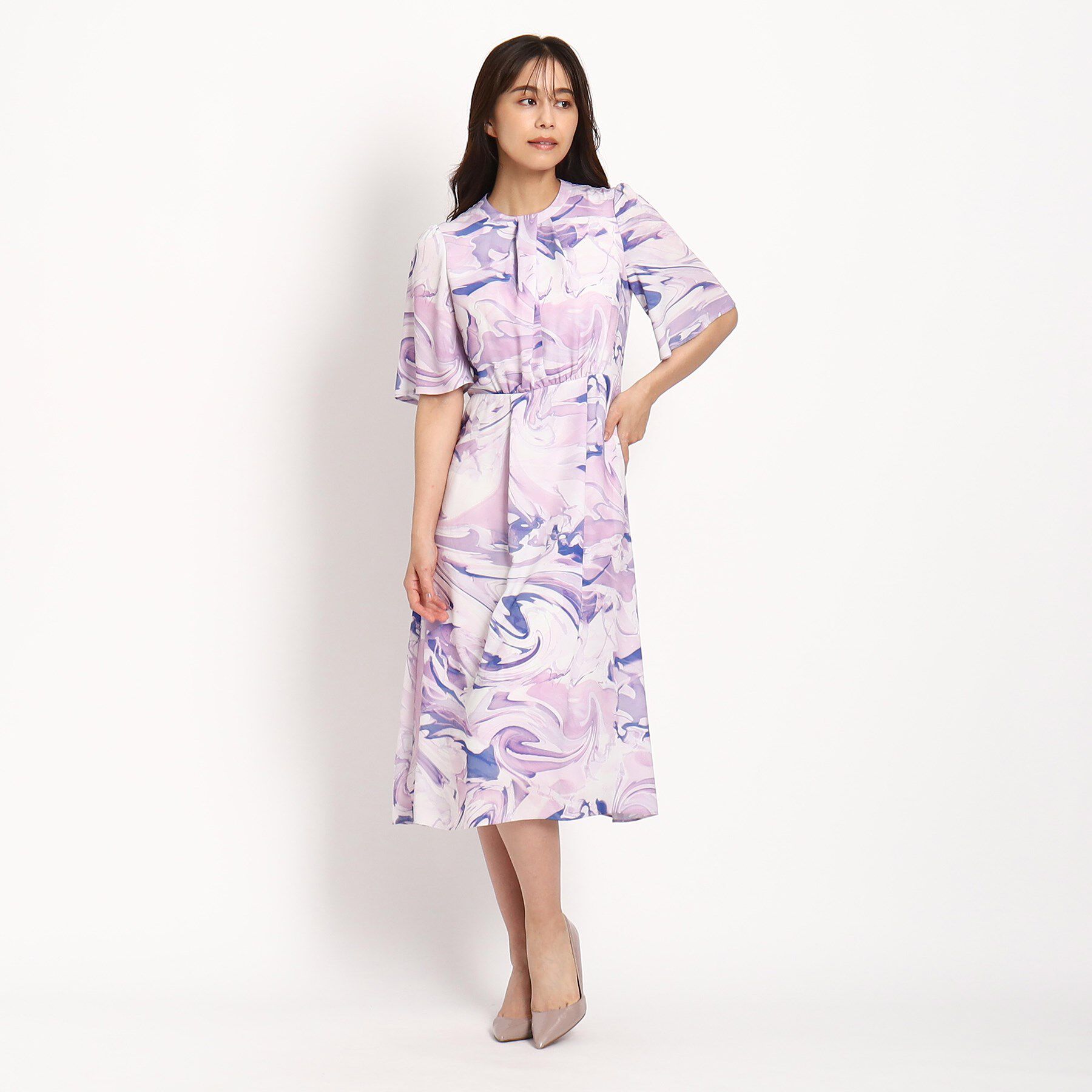 COUP DE CHANCE「【洗える】流線柄ワンピース」|ワンピース|