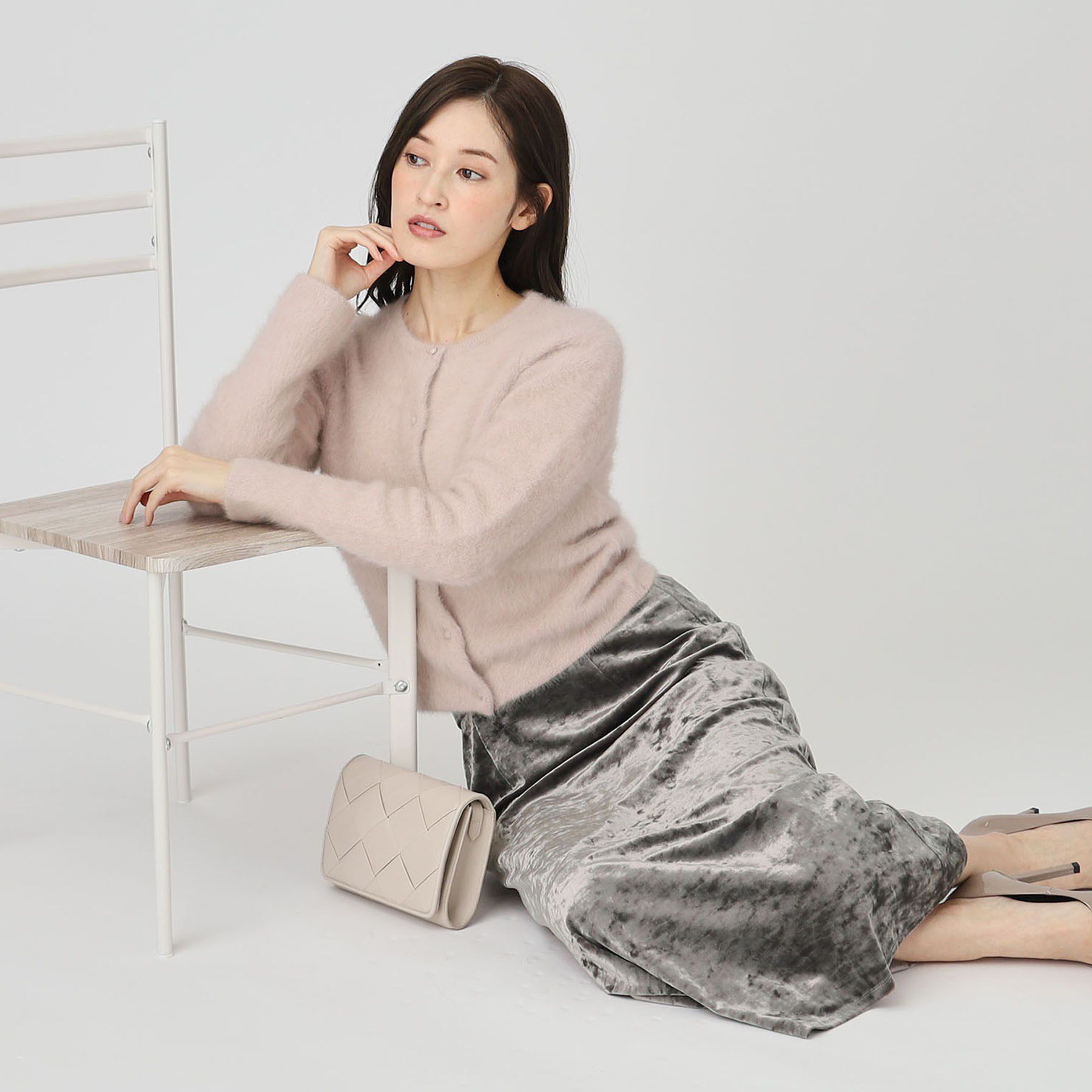 COUP DE CHANCE「【洗える／日本製／ウエストゴム】クラッシュベロアスカート」|スカート|