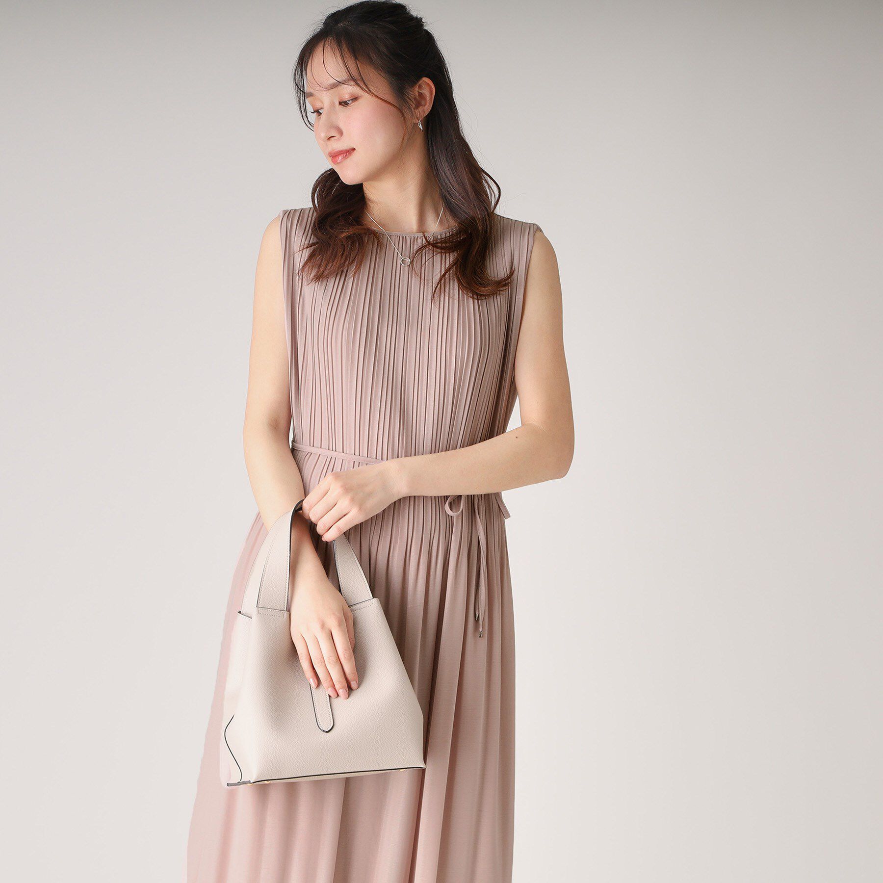 COUP DE CHANCE「【洗える／プリーツ加工】ノースリーブワンピース」|ワンピース|ピンク(071)
