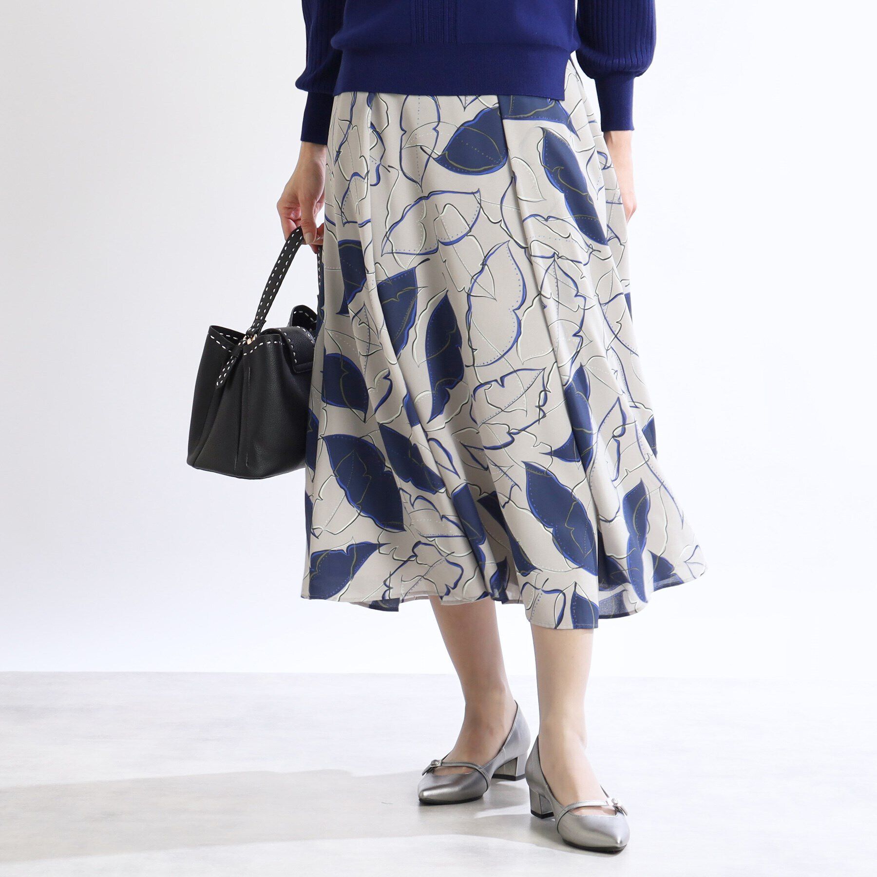 Reflect「【着映えスカート/WEB限定カラーあり／洗える】リーフプリントスカート」|スカート|