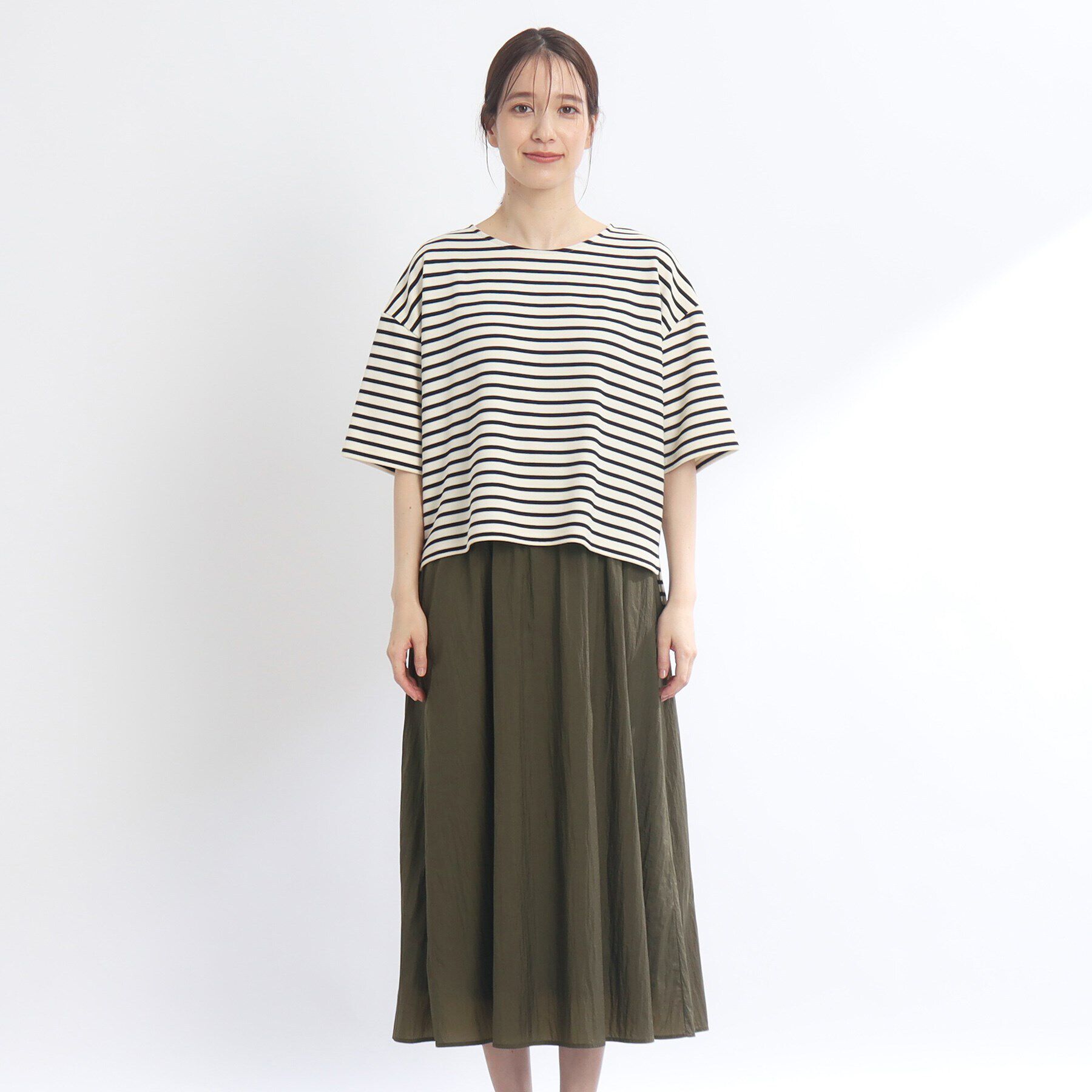 Reflect「【E‐QUALITY／手洗い可／セットアイテム】ボーダープルオーバー＋タンクトップワンピース」|ワンピース|