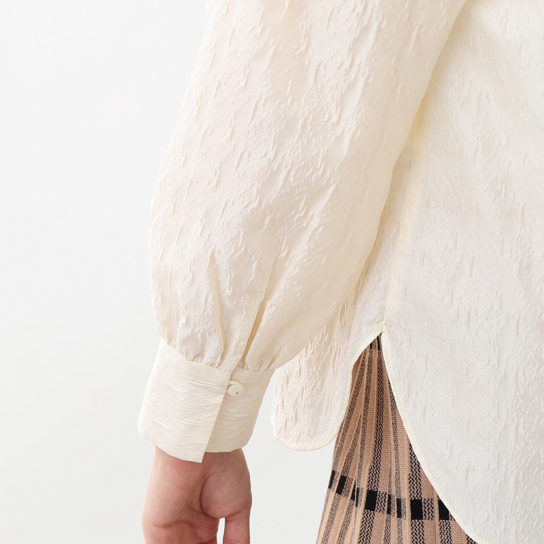 Reflect「【手洗い可】シャイニージャカードブラウス」|シャツ・ブラウス|