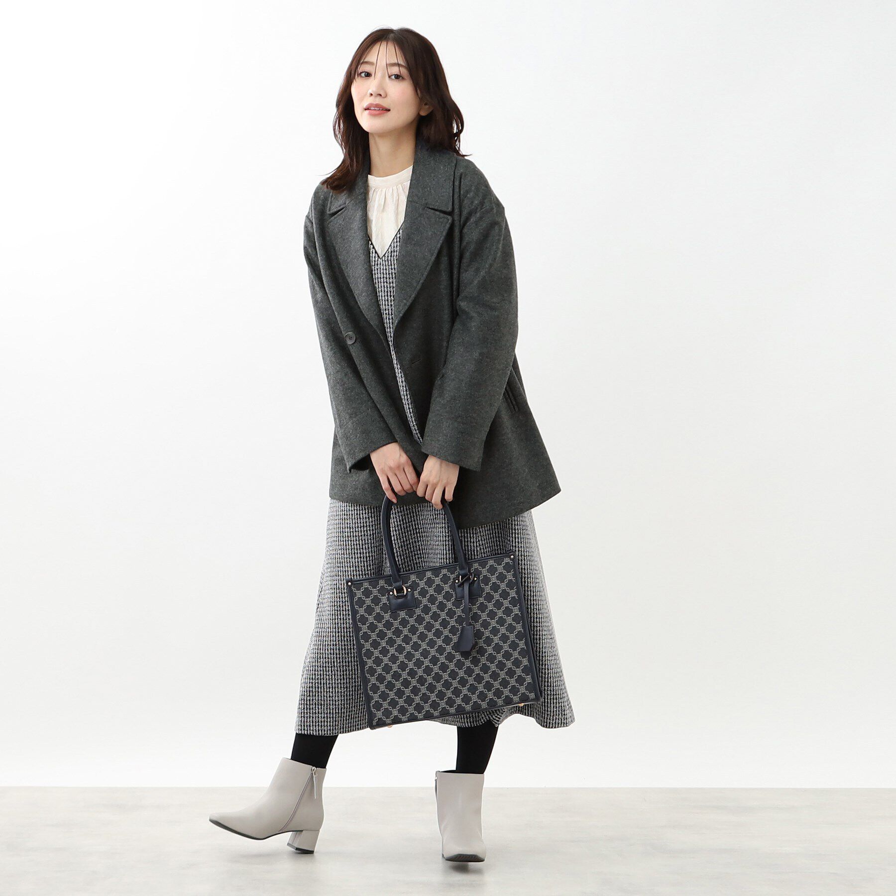 Reflect「【WEB限定カラーあり】ウール混メルトンライクピーコート」|ピーコート|