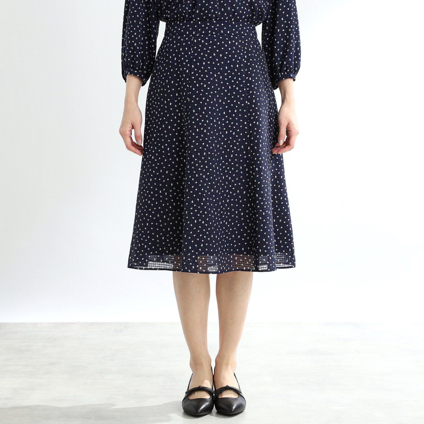 Reflect「【マシンウォッシュ可／セットアップ可能】コツキ柄プリントスカート」|スカート|