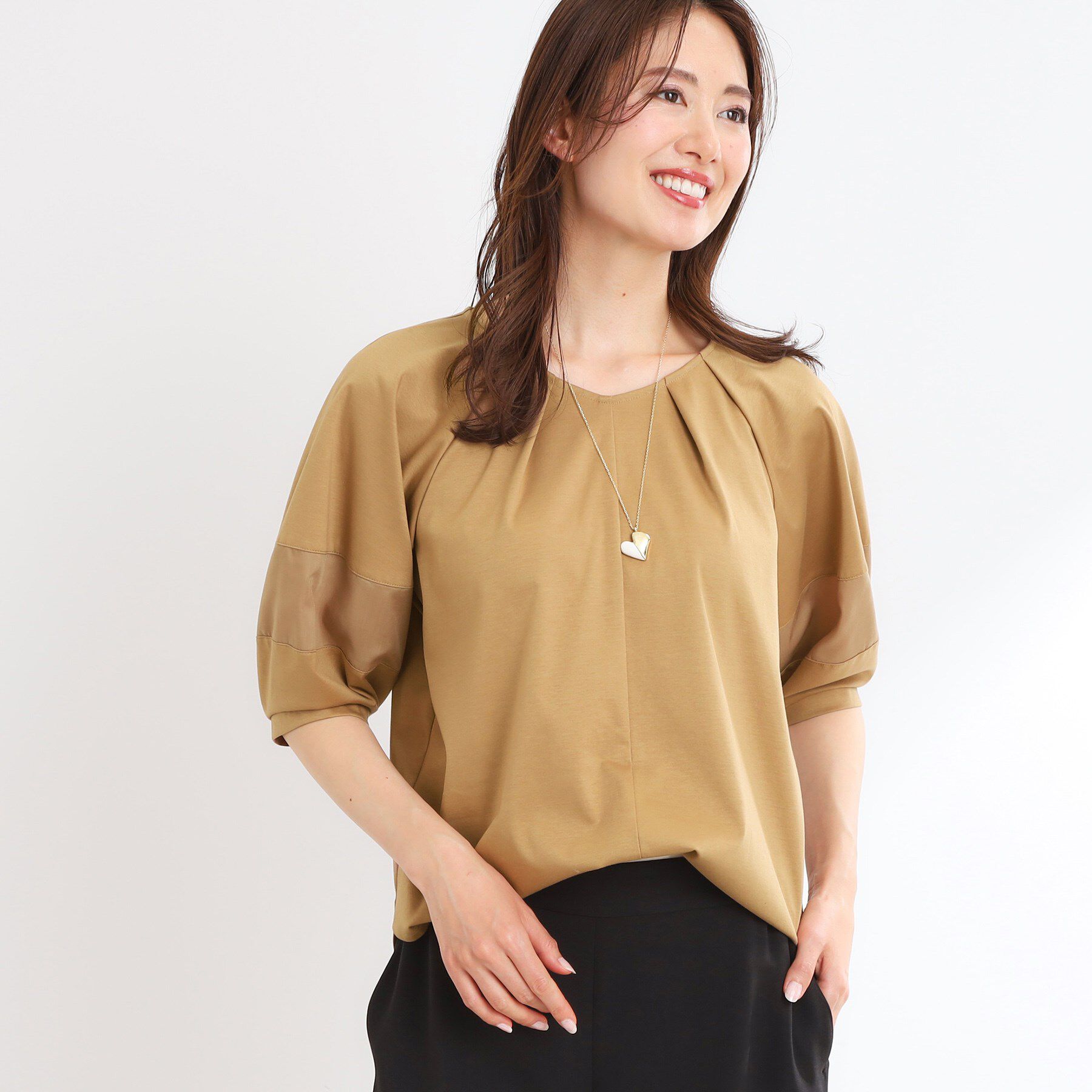 Reflect「【マシンウォッシュ可】キレイめラグランスリーブジャージ」|Tシャツ・カットソー|