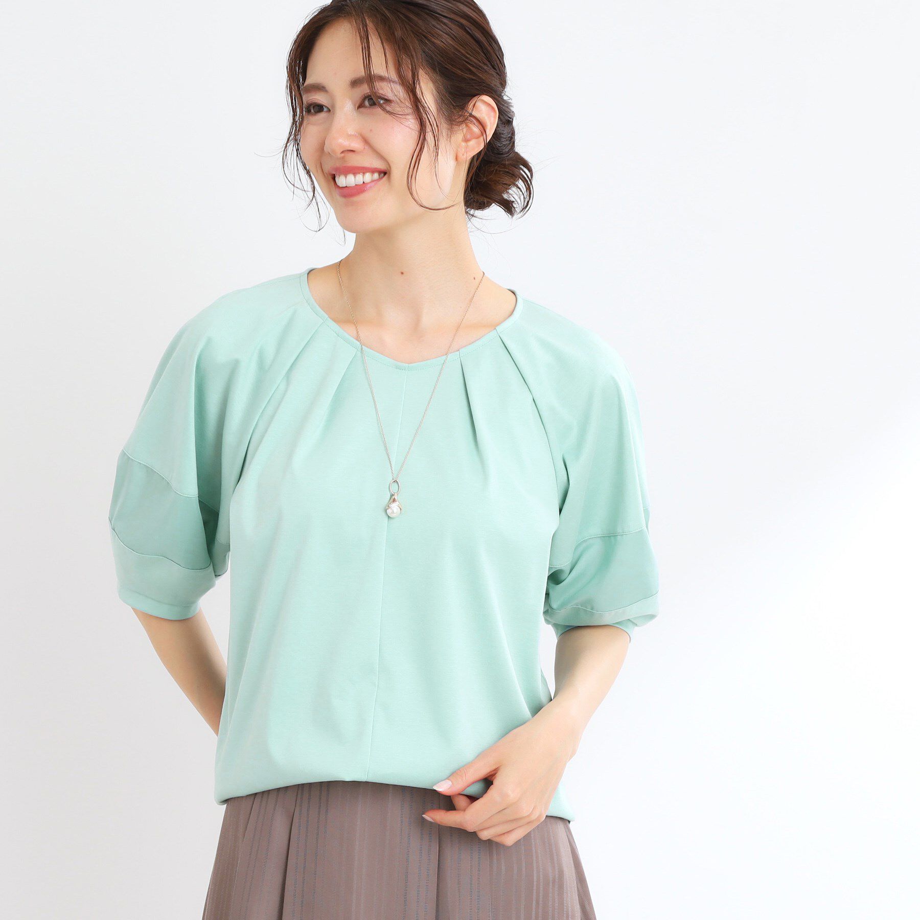 Reflect「【マシンウォッシュ可】キレイめラグランスリーブジャージ」|Tシャツ・カットソー|