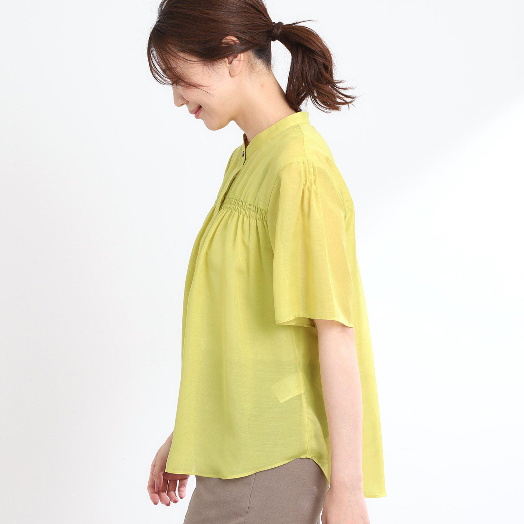 Reflect「【選べる5色◎／マシンウォッシュ可】シャーリングデザインブラウス」|シャツ・ブラウス|