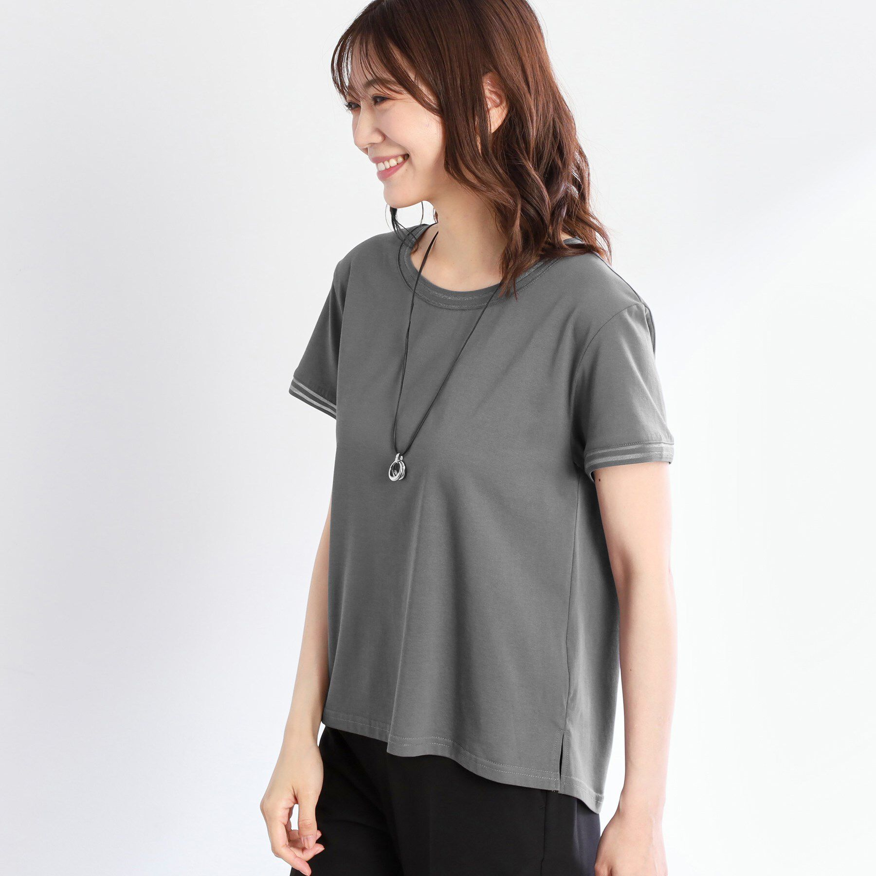 Reflect「【インナーにおすすめ◎】シアーネックデザインプルオーバー」|Tシャツ・カットソー|