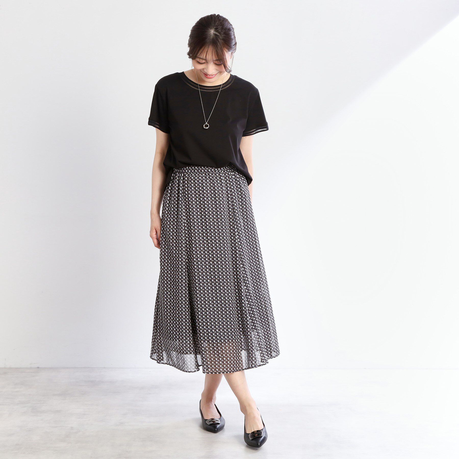 Reflect「【インナーにおすすめ◎】シアーネックデザインプルオーバー」|Tシャツ・カットソー|