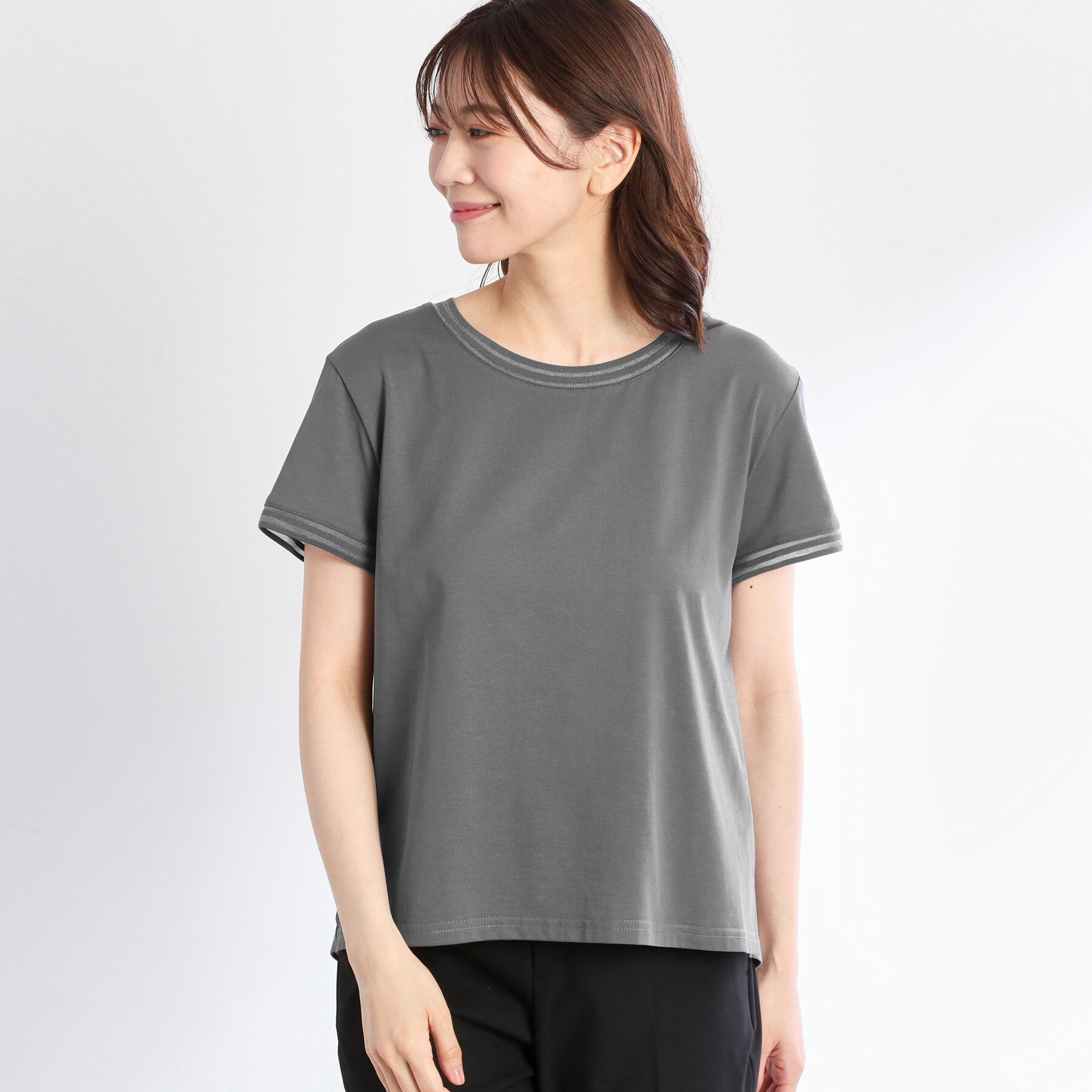 Reflect「【インナーにおすすめ◎】シアーネックデザインプルオーバー」|Tシャツ・カットソー|