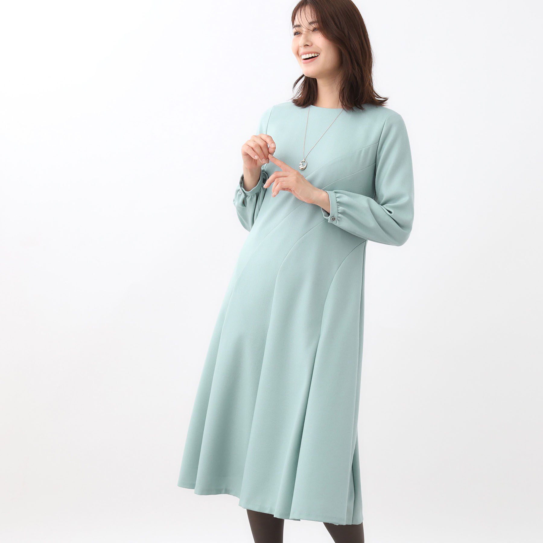 Reflect「フィット＆フレアワンピース」|ワンピース|ブルーグリーン(09