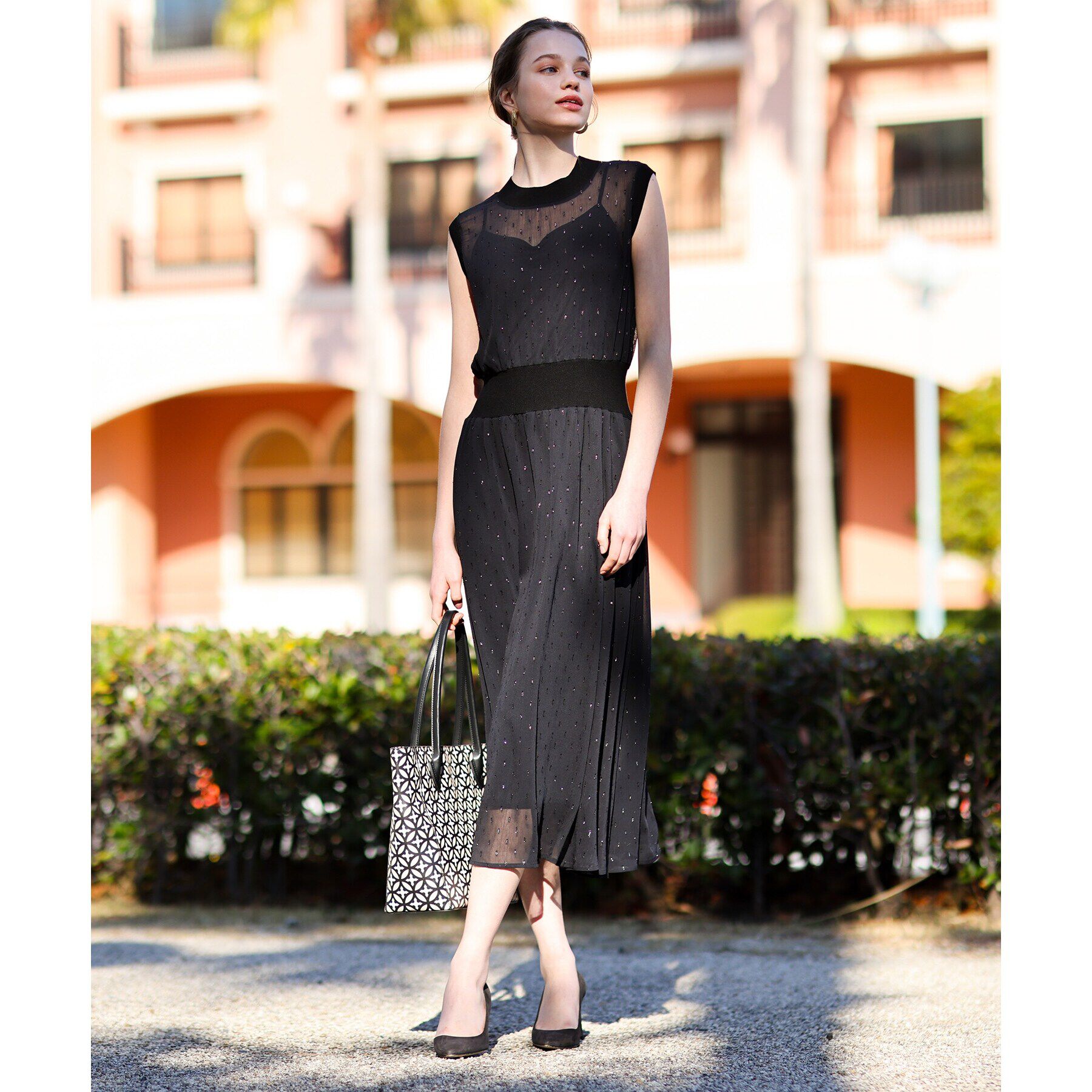 DRESSTERIOR「◆【通勤・行事対応可能/洗える】フィルムドットワンピース」|ワンピース|