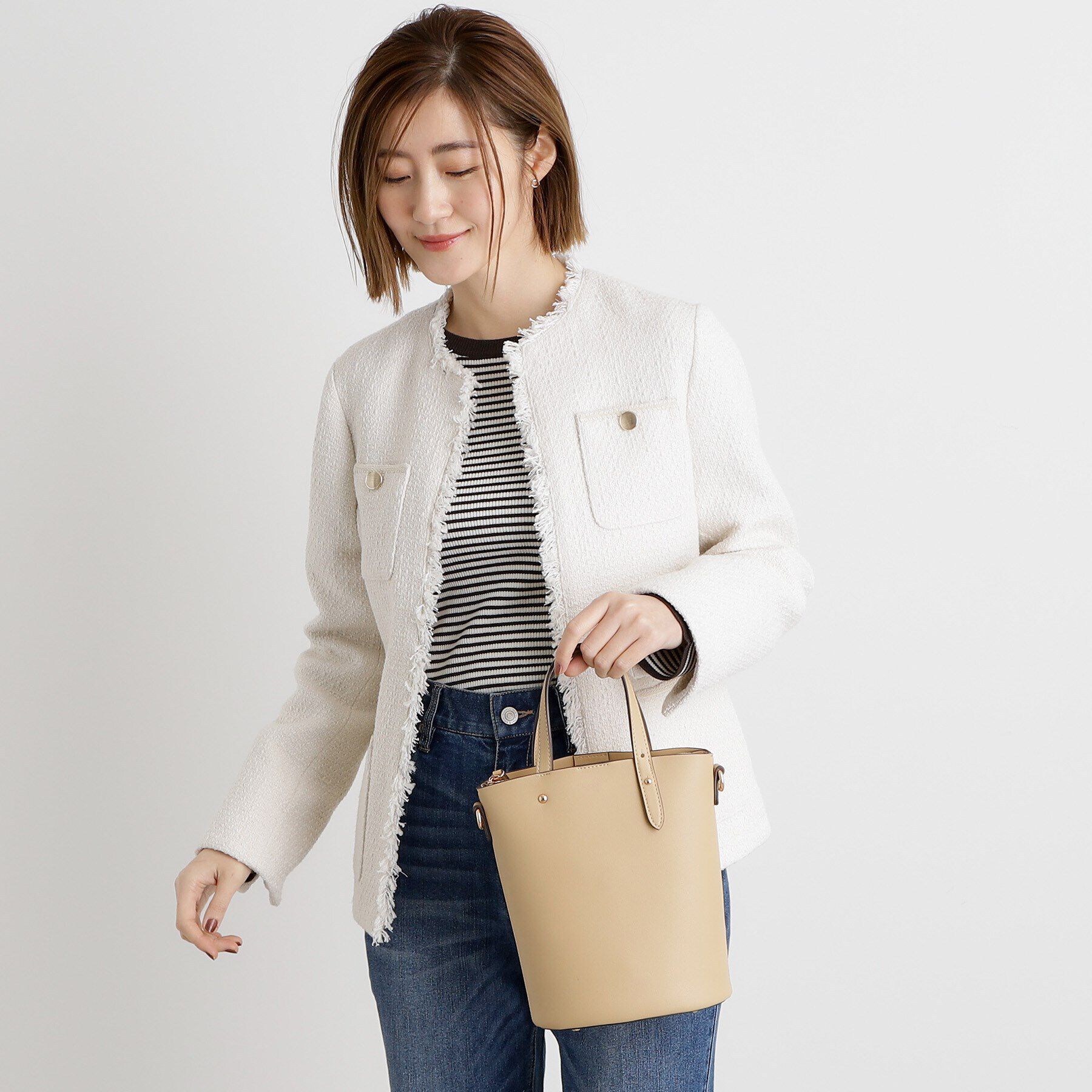 grove「アシメハンドルバケツ2WAYトート【入卒対応可】」|ショルダー・メッセンジャー|