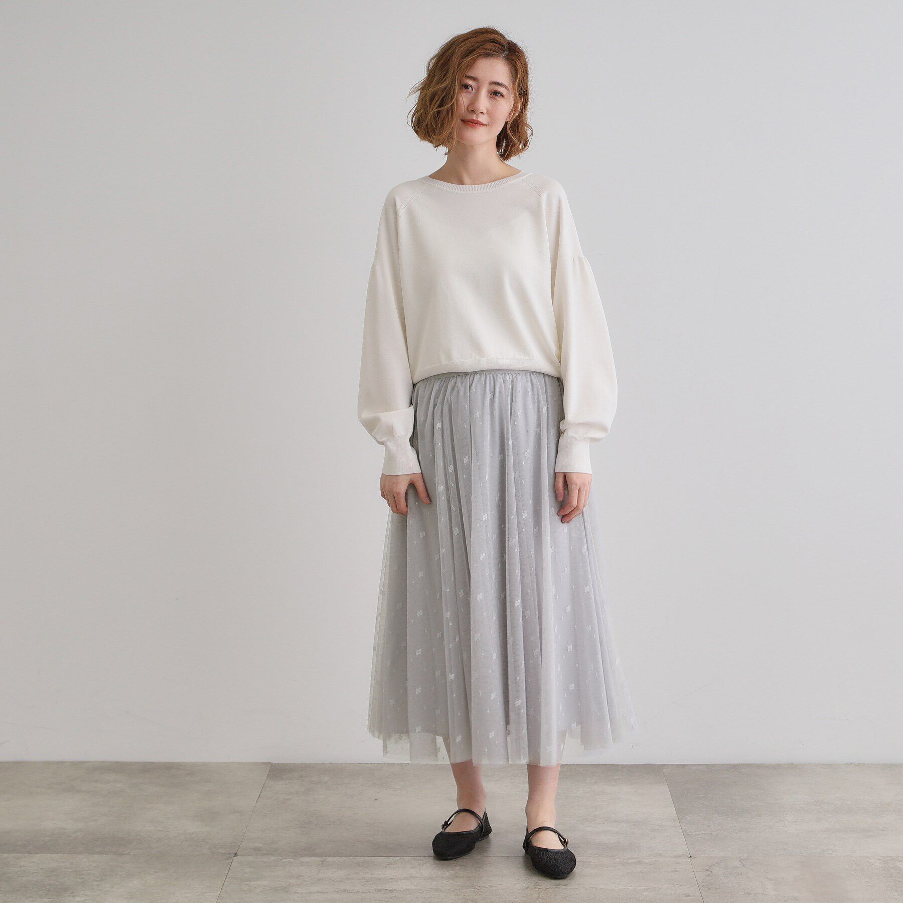 grove「幾何柄チュールスカート」|スカート|