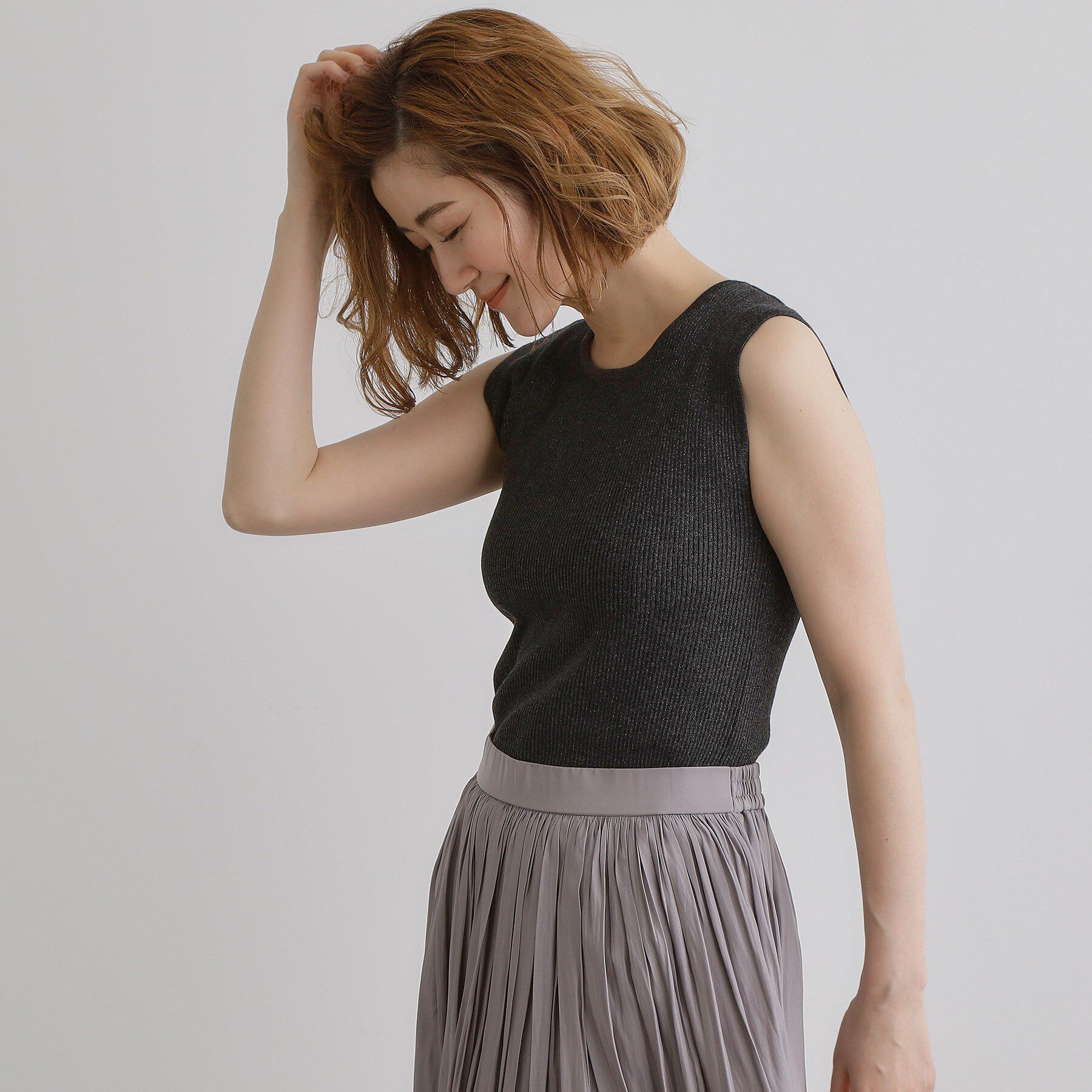 grove「さりげないラメで毎日のコーデにアクセントを リブラメニットタンク」|キャミソール|