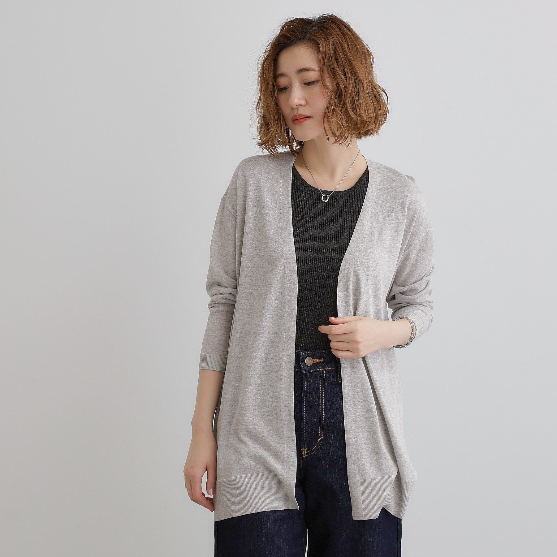 grove「【接触冷感/UVカットetc】夏に嬉しい機能付き！ベーシックロングカーディガン」|カーディガン|