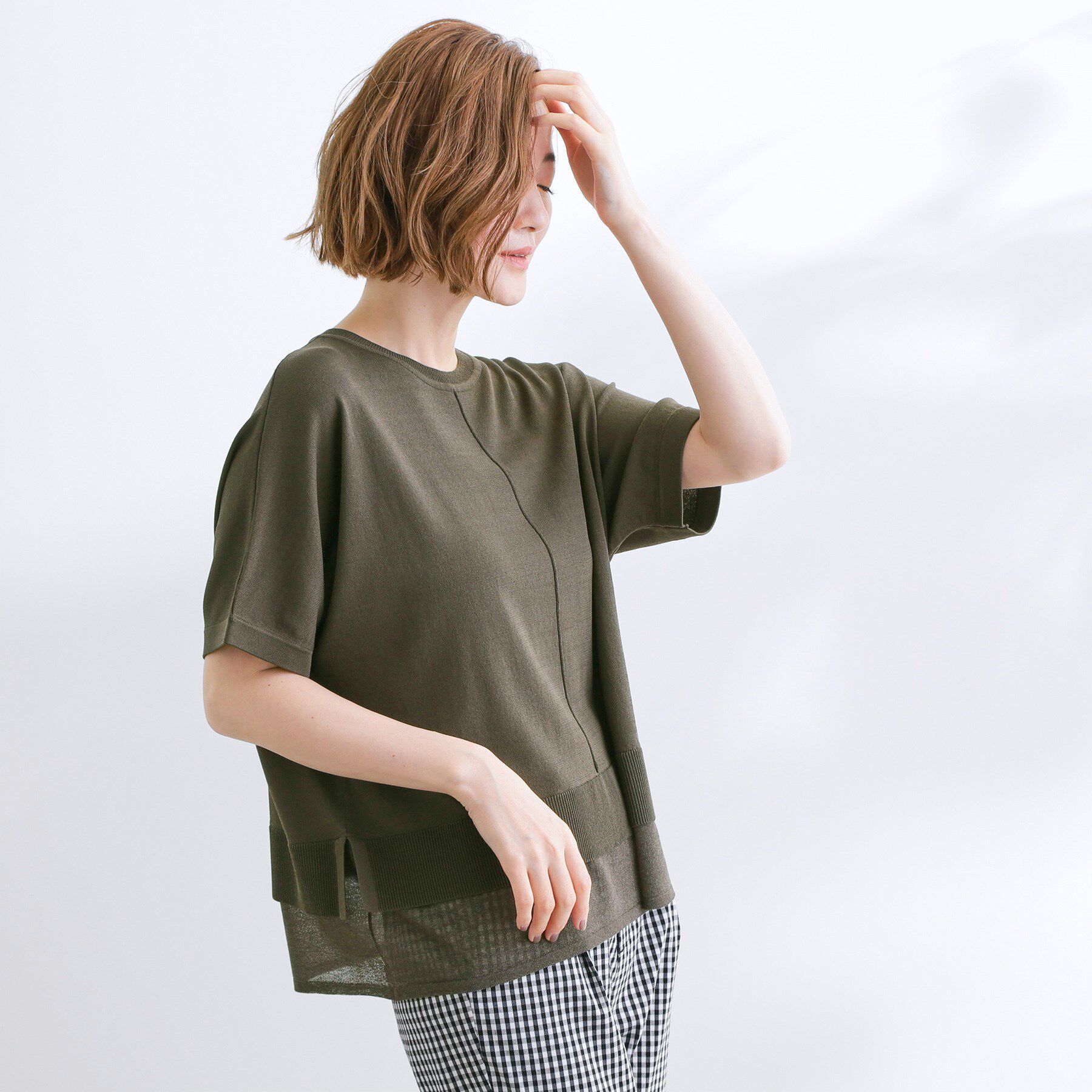 grove「【夏に嬉しい機能付き】やわらかドライタッチレイヤードライクニット」|ニット・セーター|