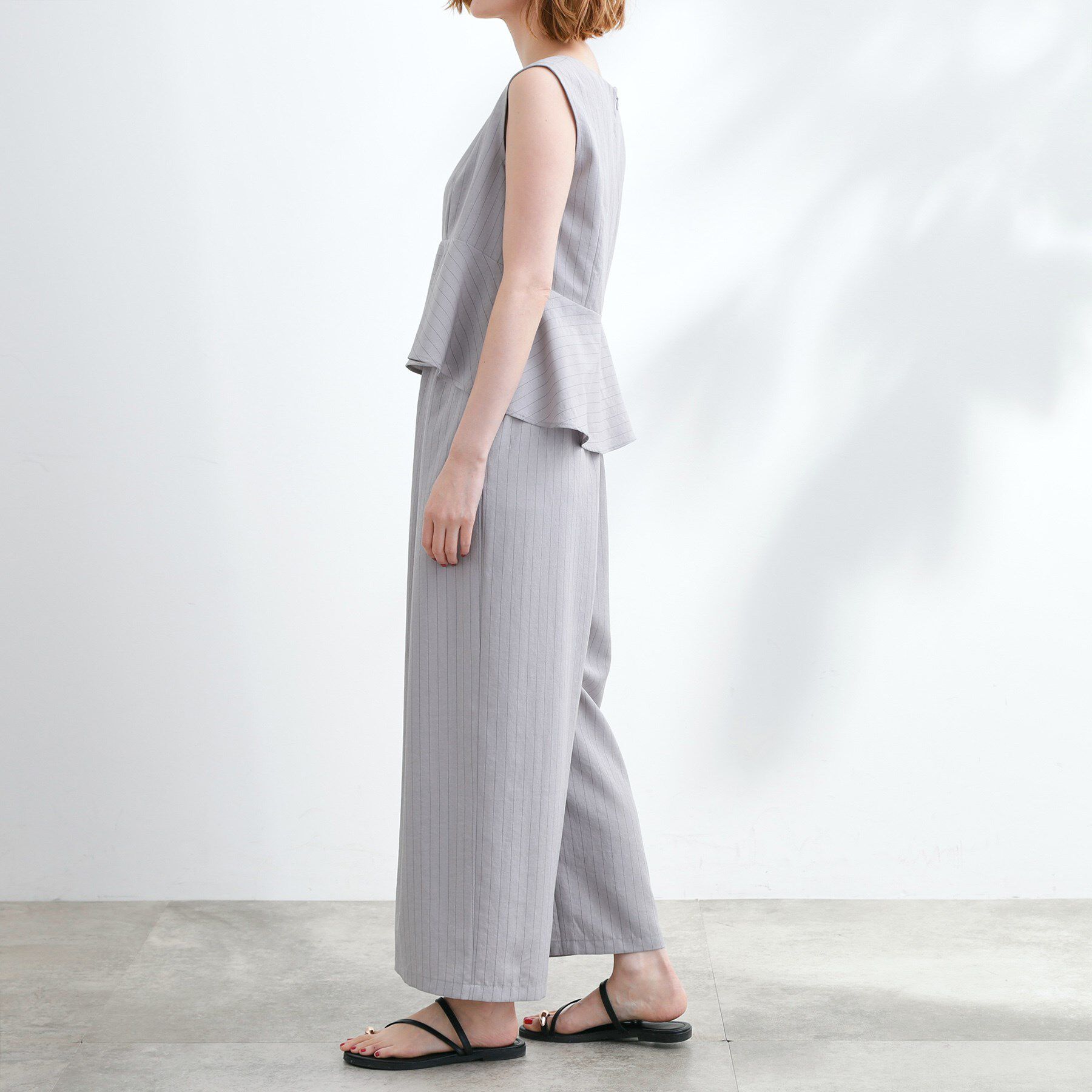 grove「1枚でお洒落見え ストライプドッキングサロペット」|オールインワン|