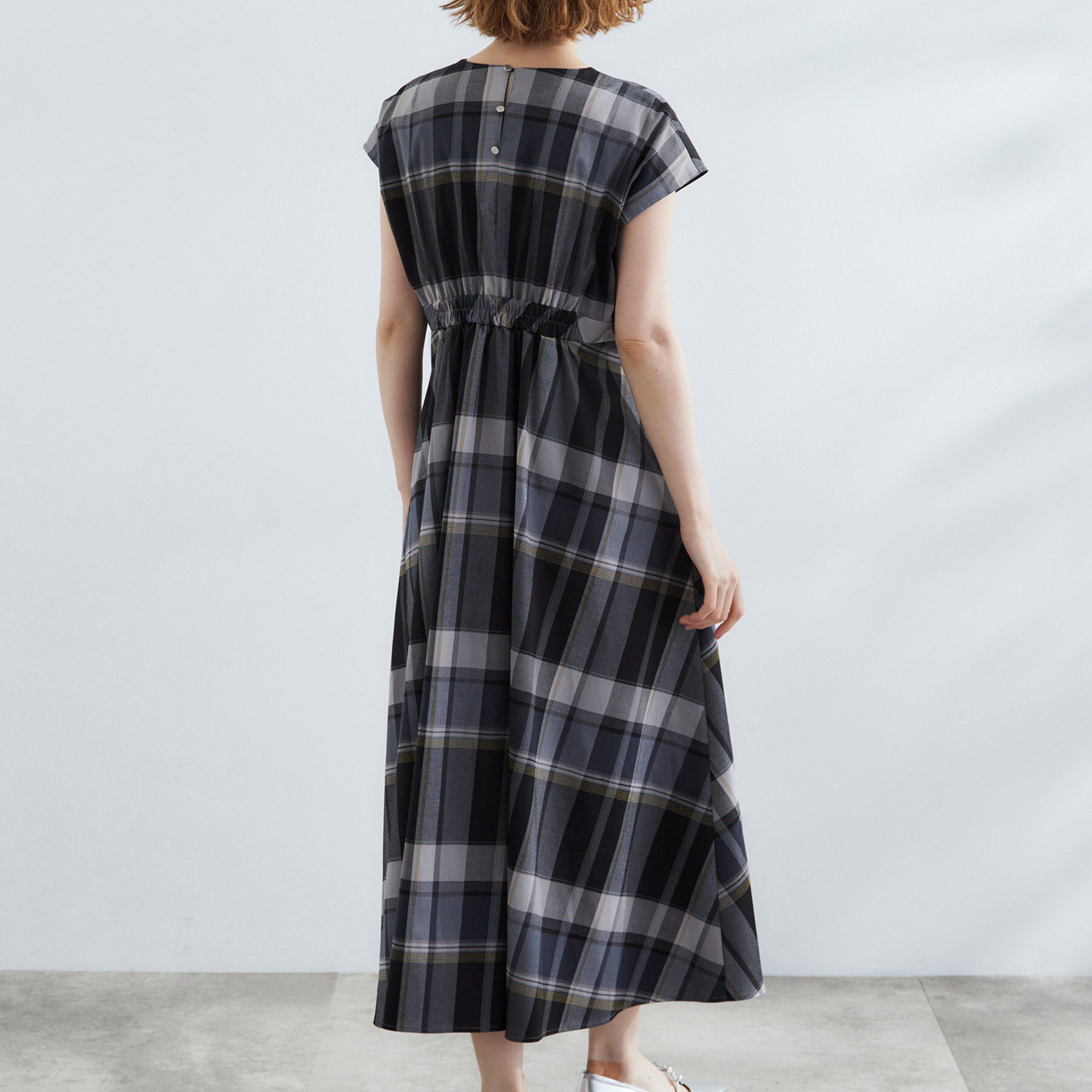 grove「秋を先取り！ビッグチェック フィット＆フレアワンピース」|ワンピース|