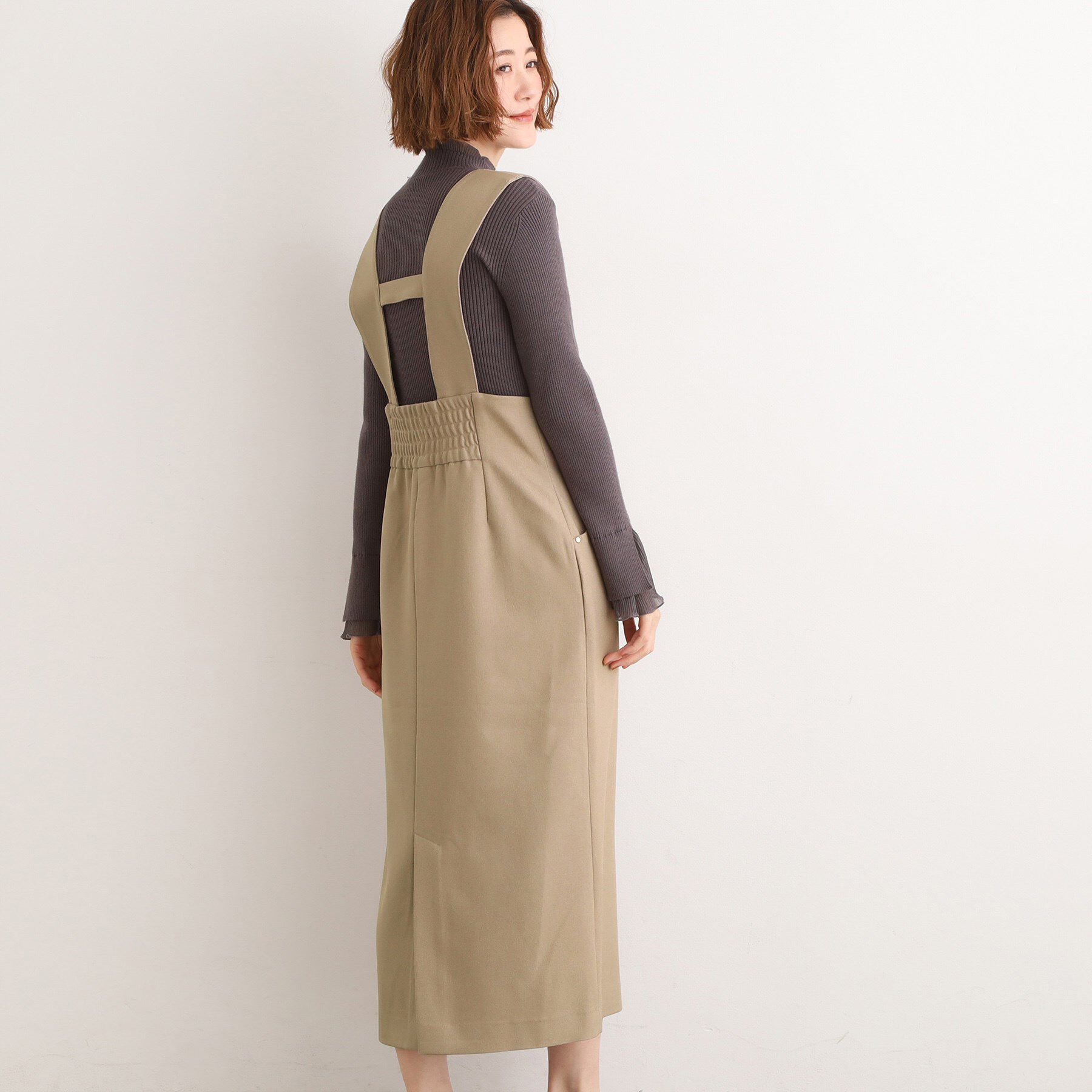 grove「上品さと快適さを両立、美シルエットなハイウエストサス付きスカート」|スカート|