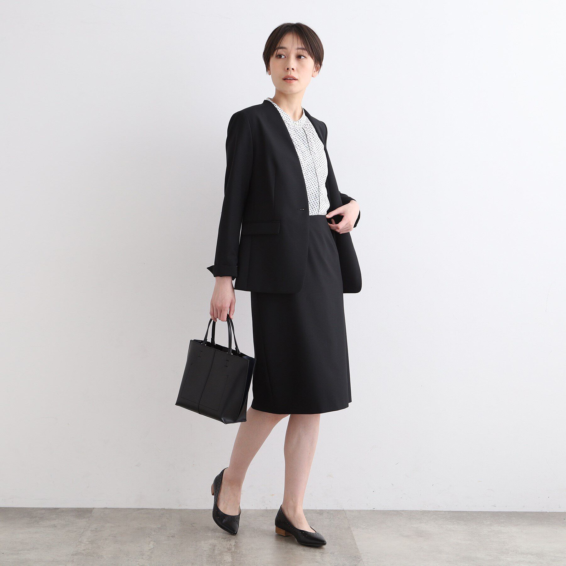 INDIVI「【定番スーツ／ウール混】無地ストレートスカート」|スーツ|