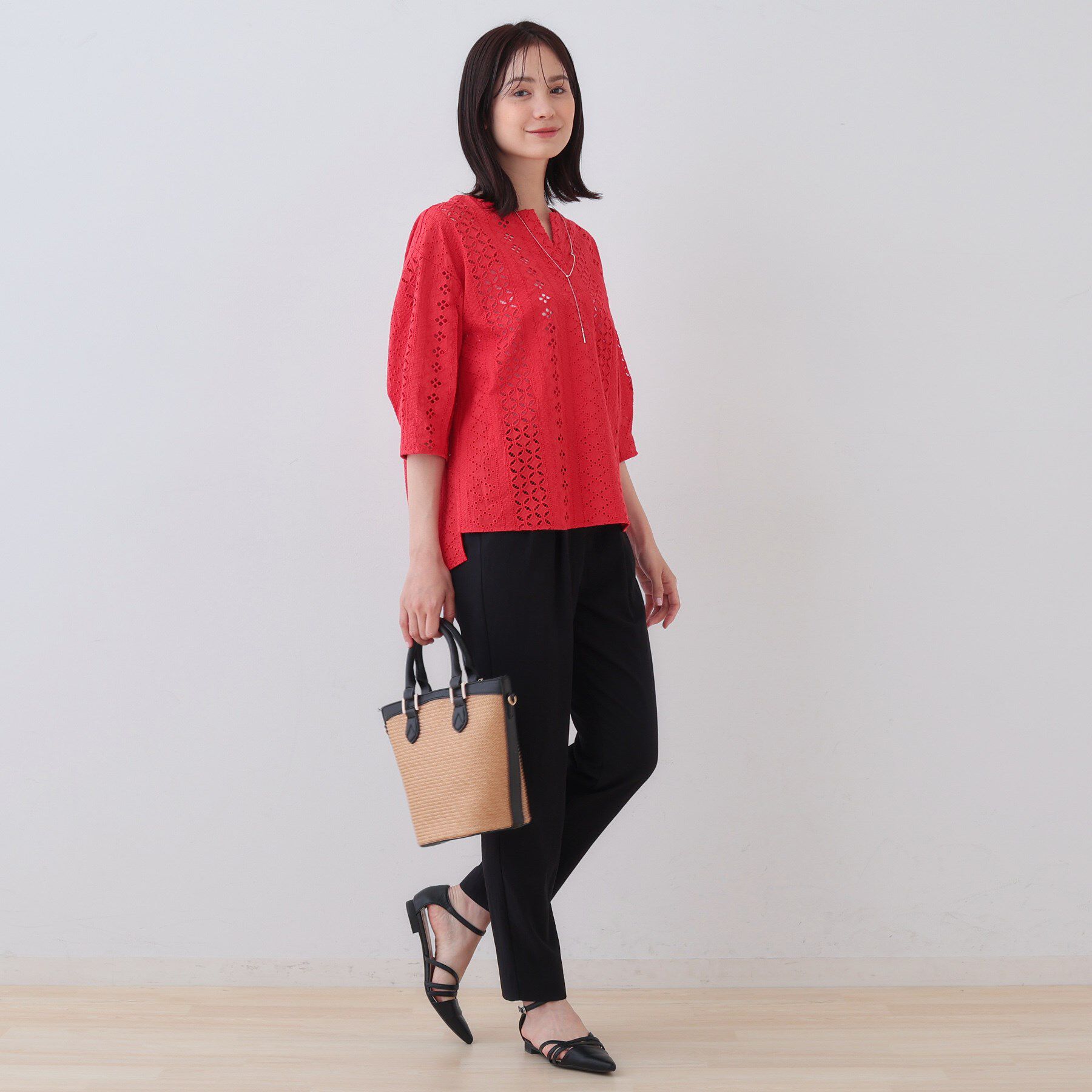 INDIVI「【シワになりにくい】コットンライクテーパードパンツ」|その他|