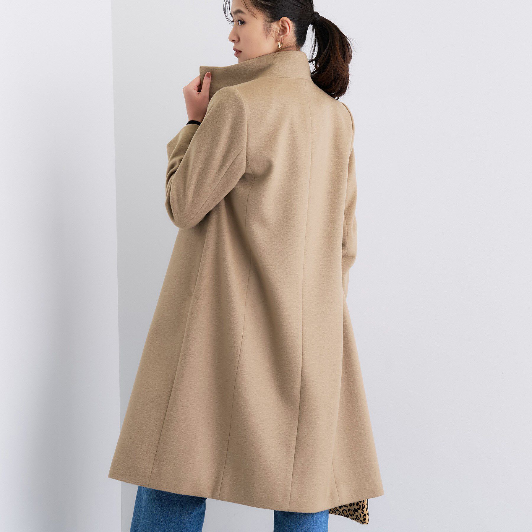 INDIVI「【名品コート／日本製】ウール100％スタンドカラーロングコート」|その他|