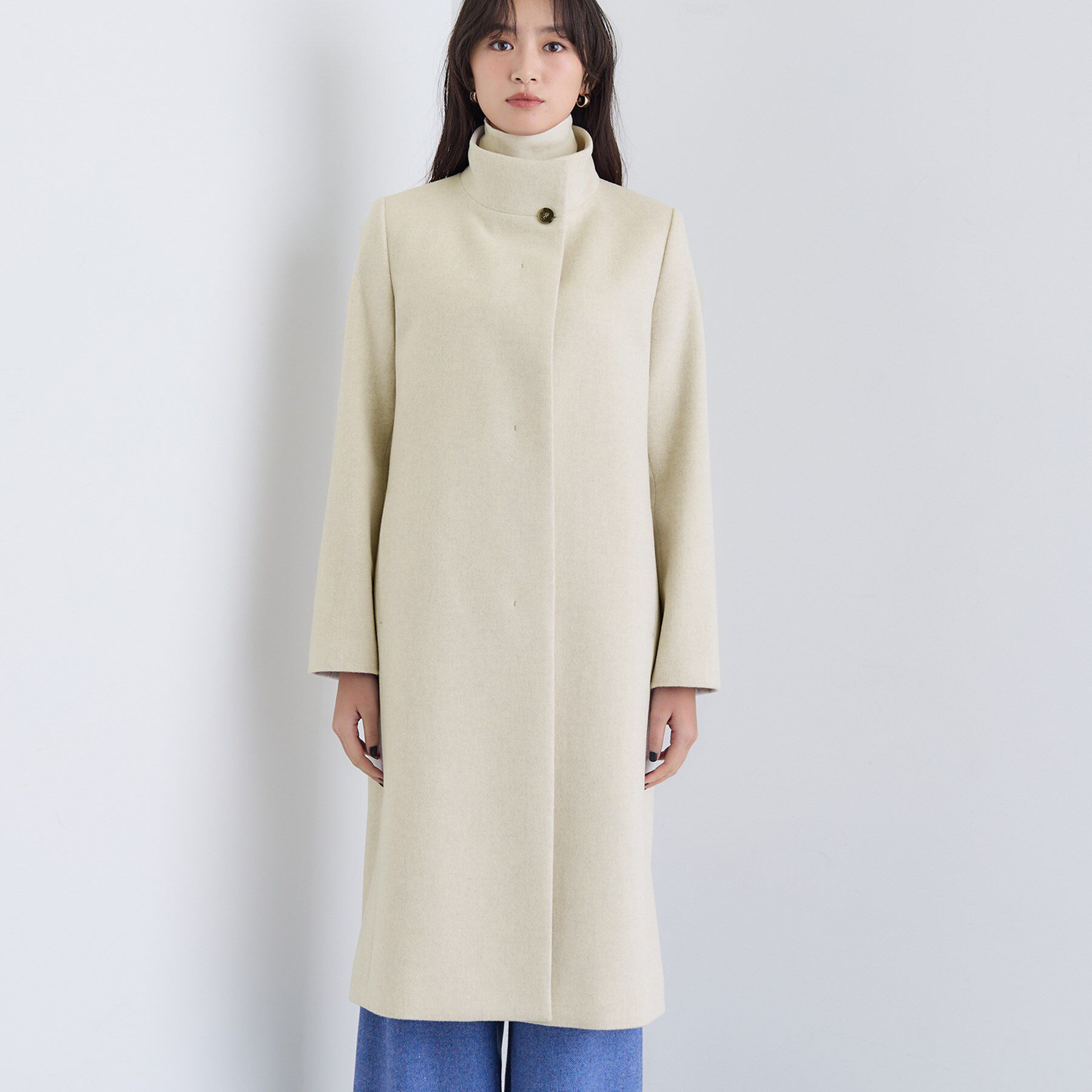INDIVI「【名品コート／日本製】ウール100％スタンドカラーロングコート」|その他|