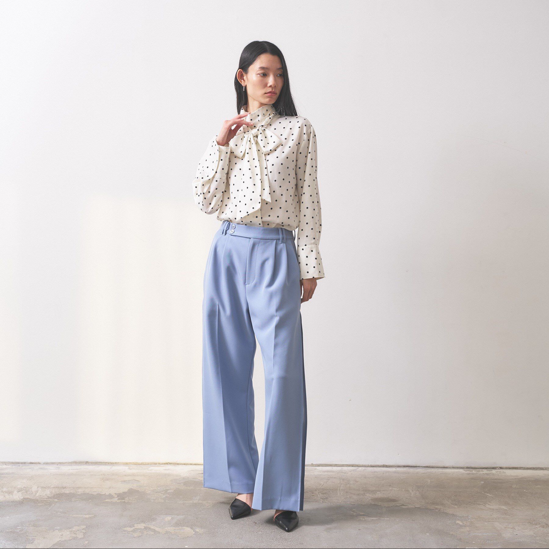 GALLEST「【オケージョン】サテンドットボウタイブラウス」|シャツ・ブラウス|
