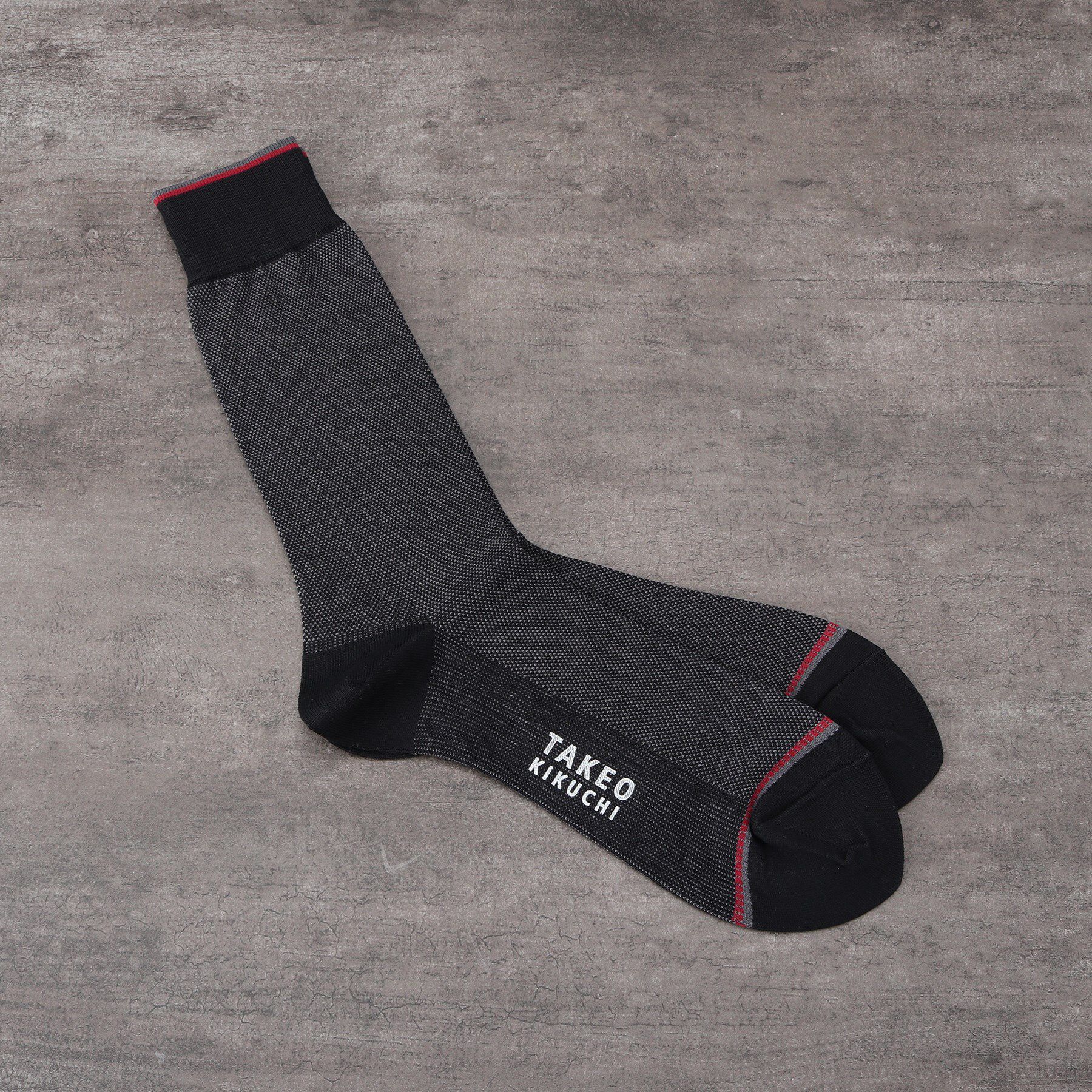 TAKEO KIKUCHI「【抗菌防臭/日本製】バーズアイ ドレスソックス」|ソックス|ブラック(019)