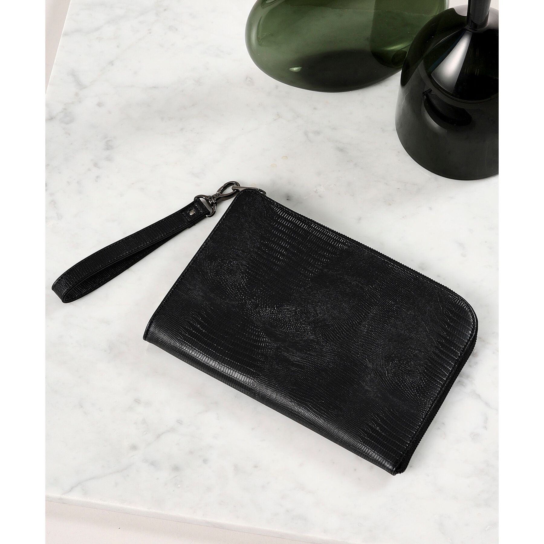 TAKEO KIKUCHI「【撥水】ライトウェイト クラッチバッグ」|クラッチバッグ|クロコ柄ブラック(5