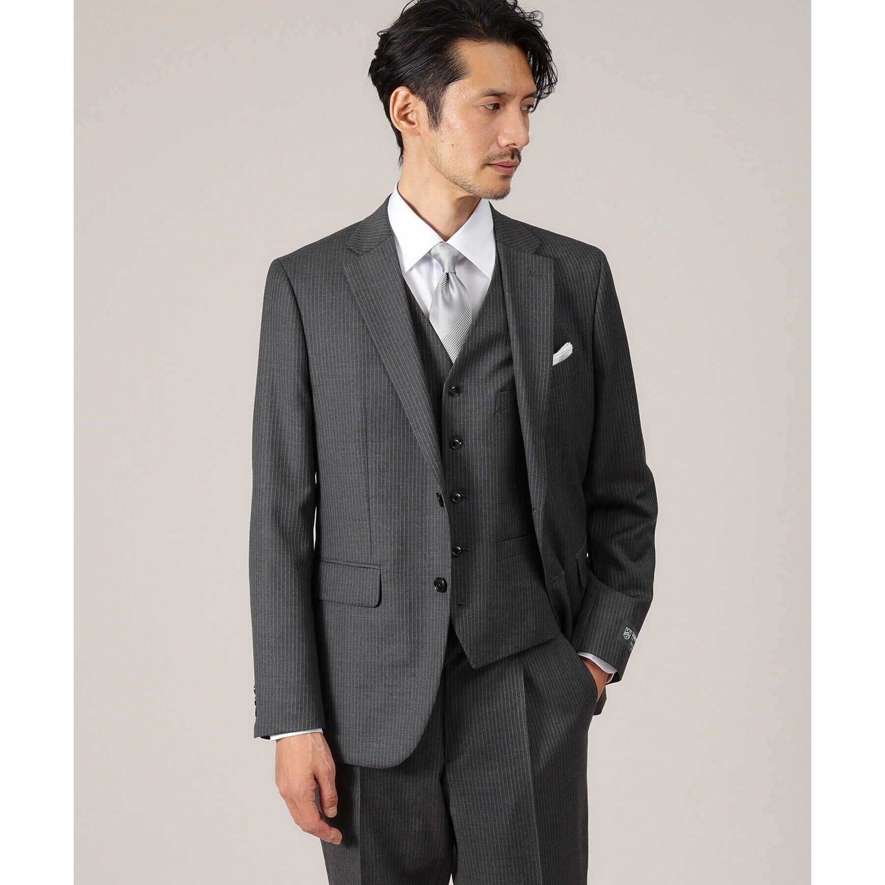 TAKEO KIKUCHI「【DORMEUIL AMADEUS365】ピンストライプ ベスト/3ピース対応」|スーツ|