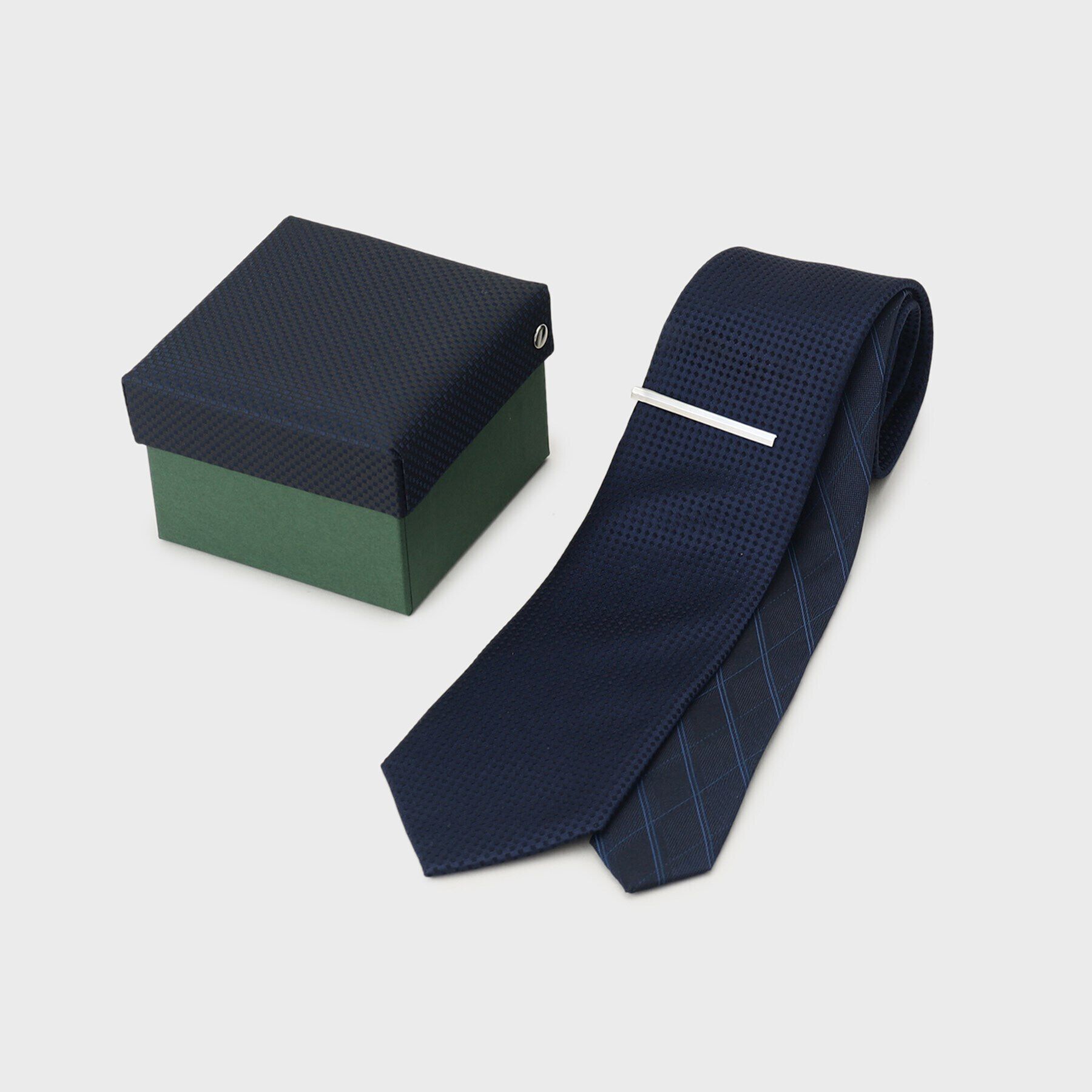 TAKEO KIKUCHI「【BOXセット】スタンダード柄ネクタイ＆タイバー」|ネクタイ・蝶ネクタイ|ネイビー(094)