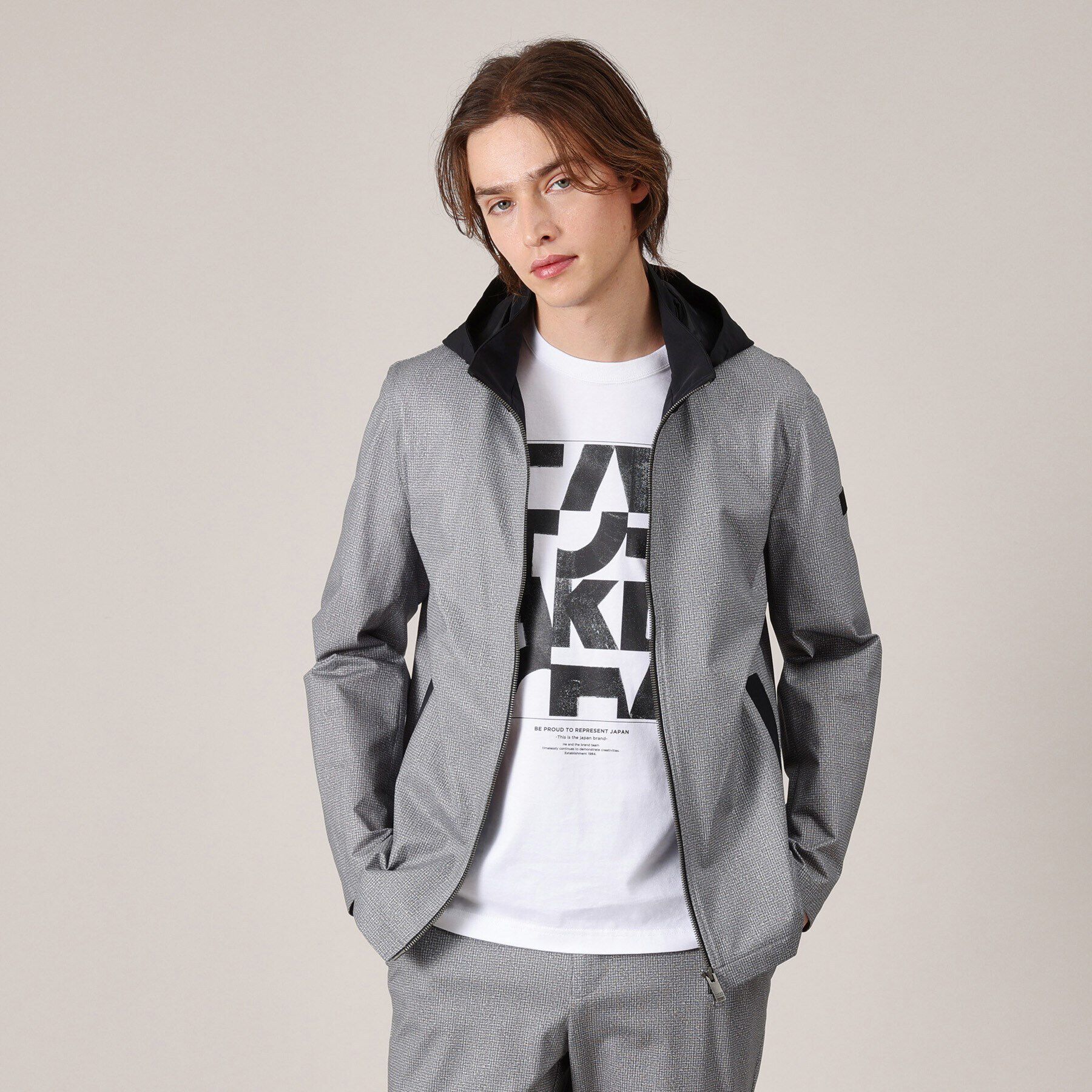 TAKEO KIKUCHI「【Made in JAPAN】パズル柄 半袖ポンチ Tシャツ」|Tシャツ・カットソー|