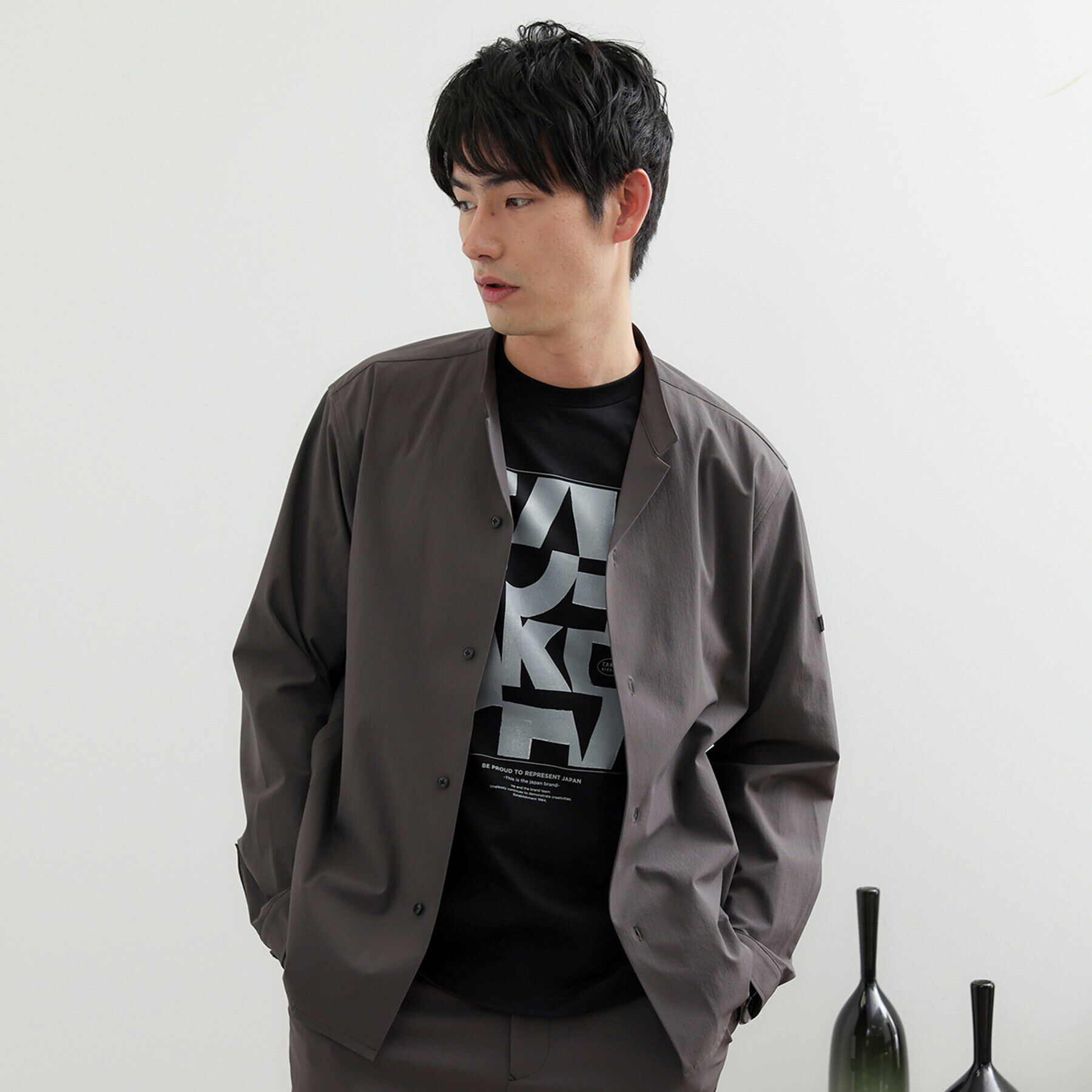 TAKEO KIKUCHI「【Made in JAPAN】パズル柄 半袖ポンチ Tシャツ」|Tシャツ・カットソー|