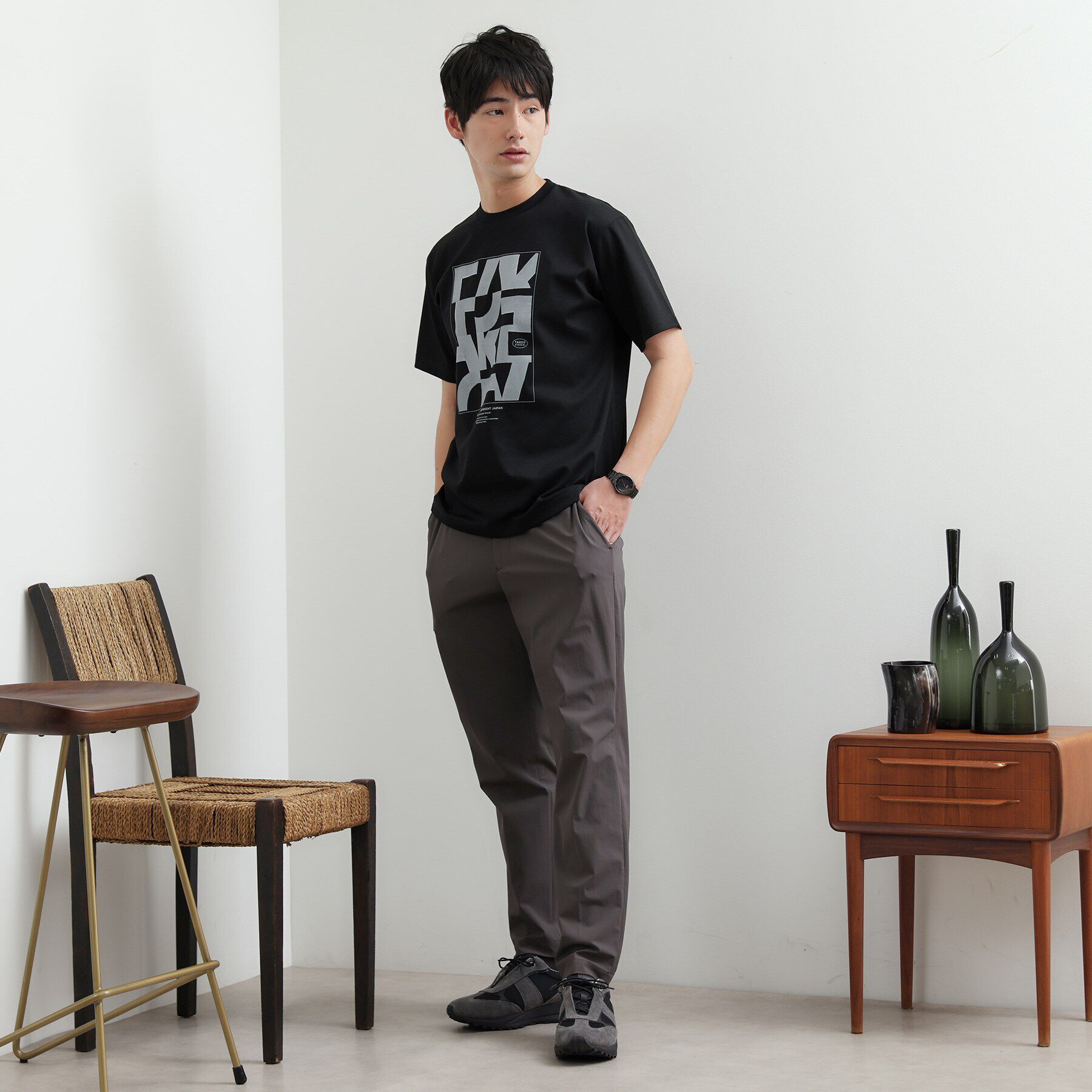 TAKEO KIKUCHI「【Made in JAPAN】パズル柄 半袖ポンチ Tシャツ」|Tシャツ・カットソー|