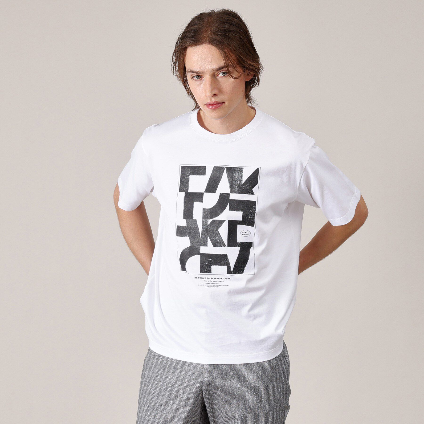 TAKEO KIKUCHI「【Made in JAPAN】パズル柄 半袖ポンチ Tシャツ」|Tシャツ・カットソー|